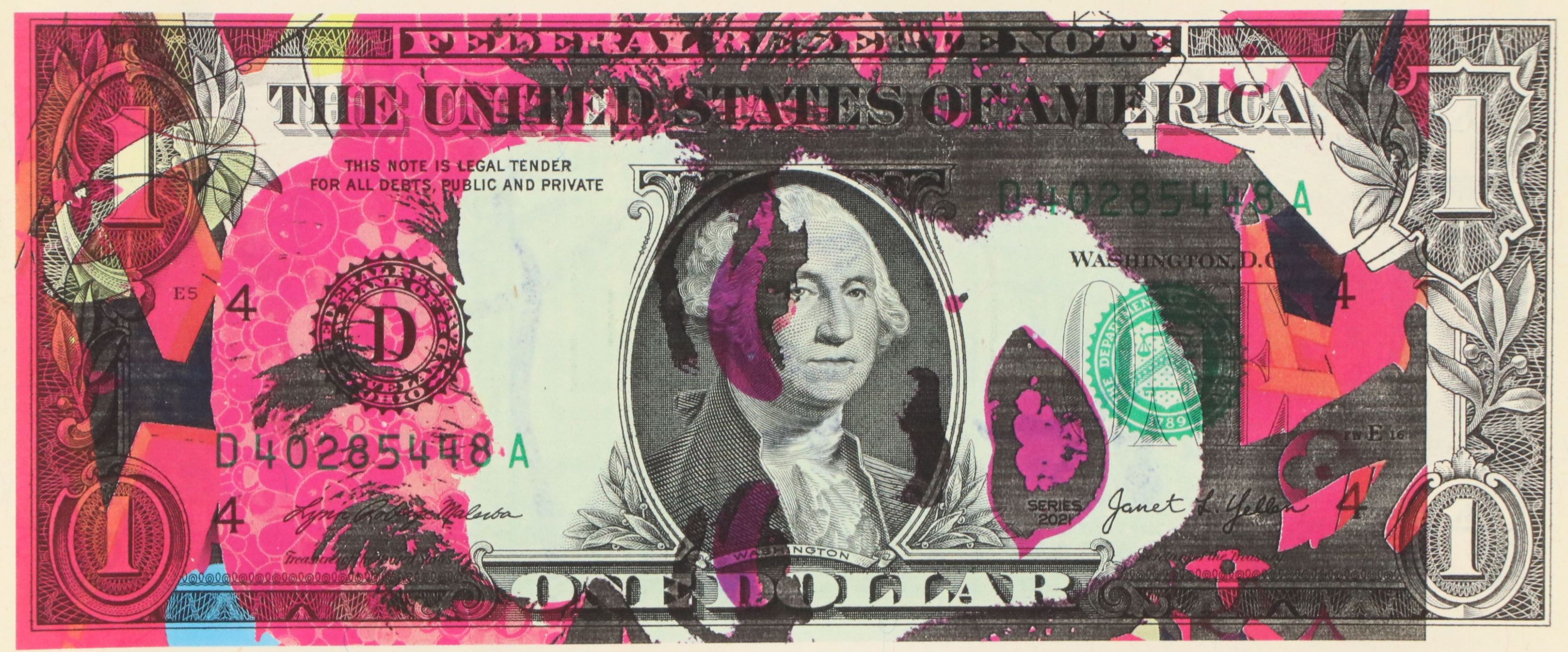 Death NYC Screenprint of Warhol's Marilyn Superimposed on US Dollar, 2026