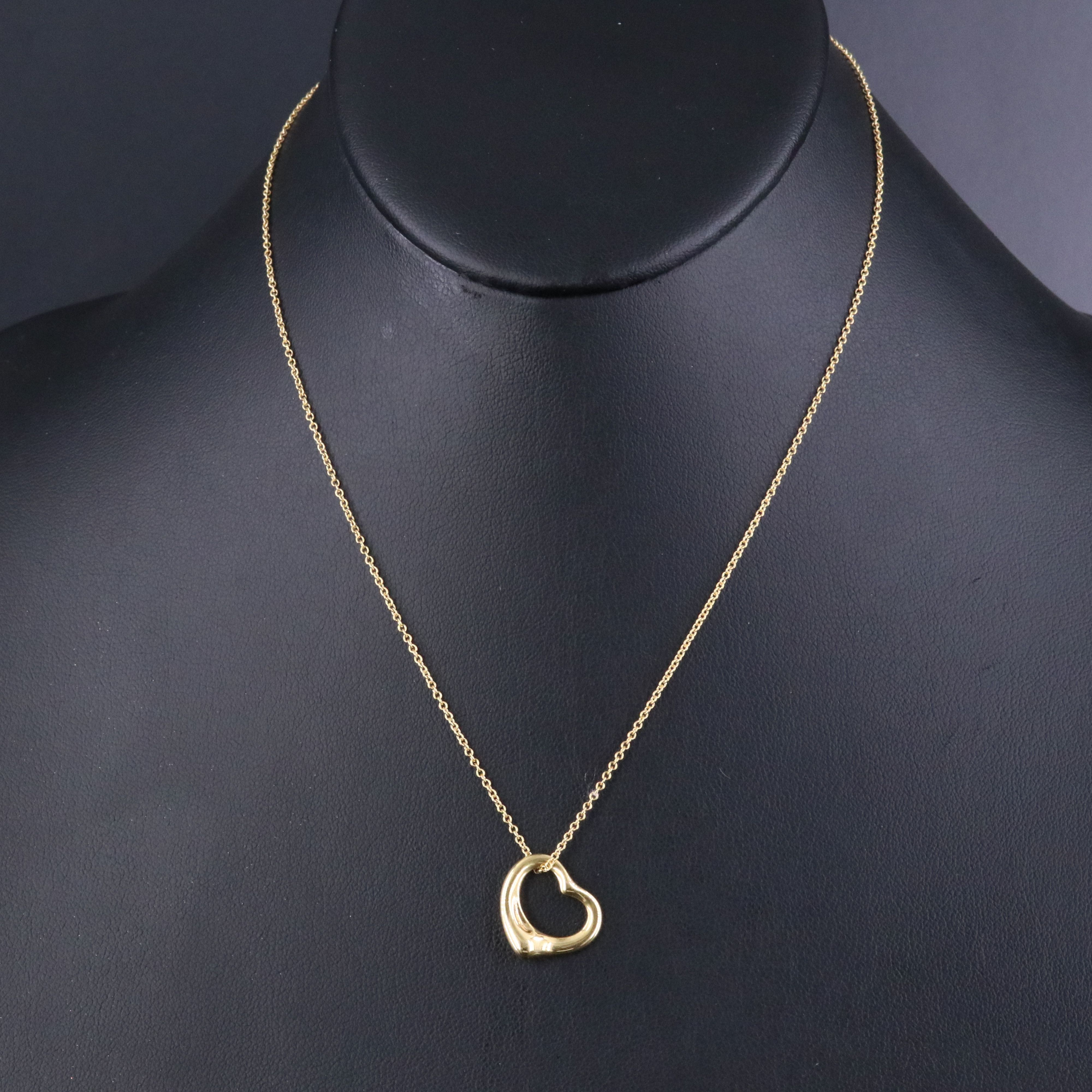 Elsa Peretti for Tiffany & Co. 18K Open Heart Pendant Necklace