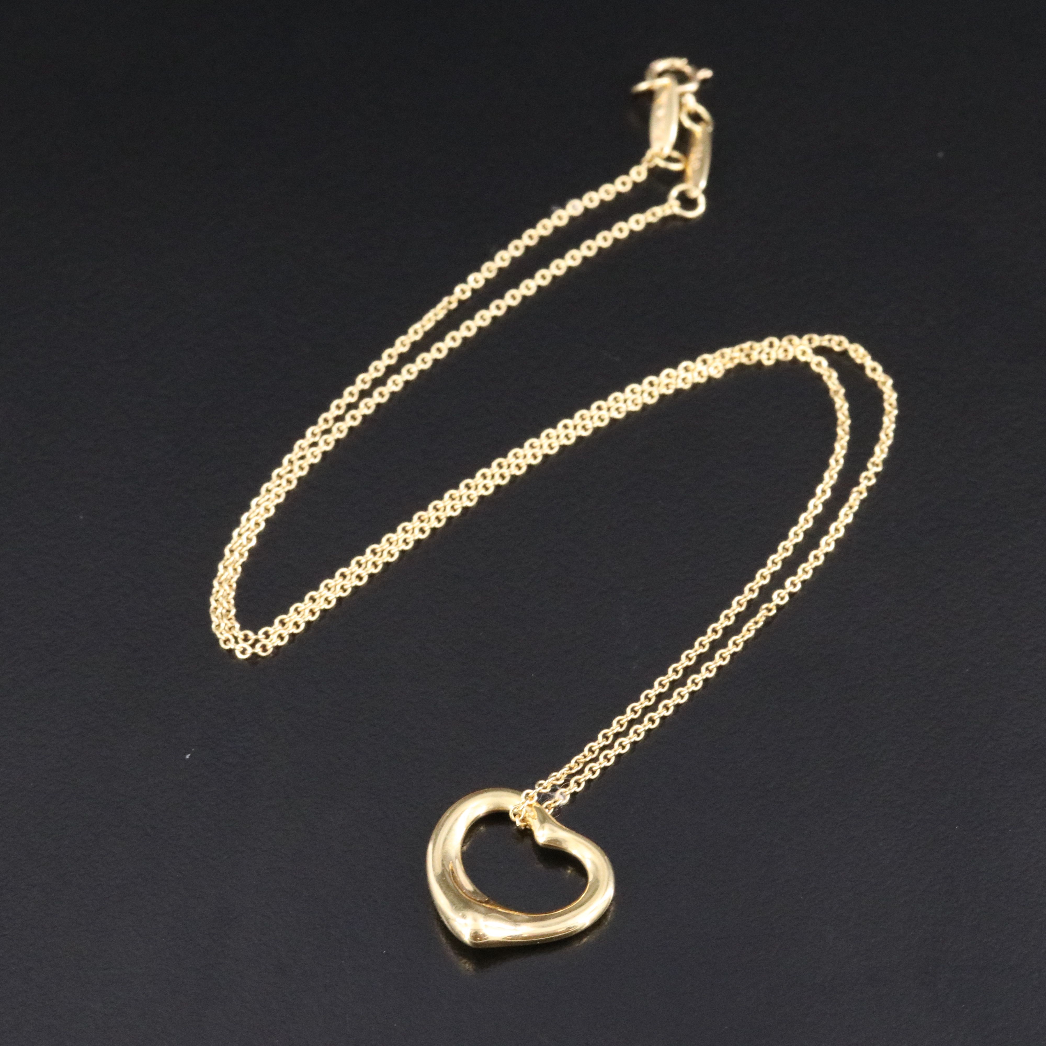 Elsa Peretti for Tiffany & Co. 18K Open Heart Pendant Necklace