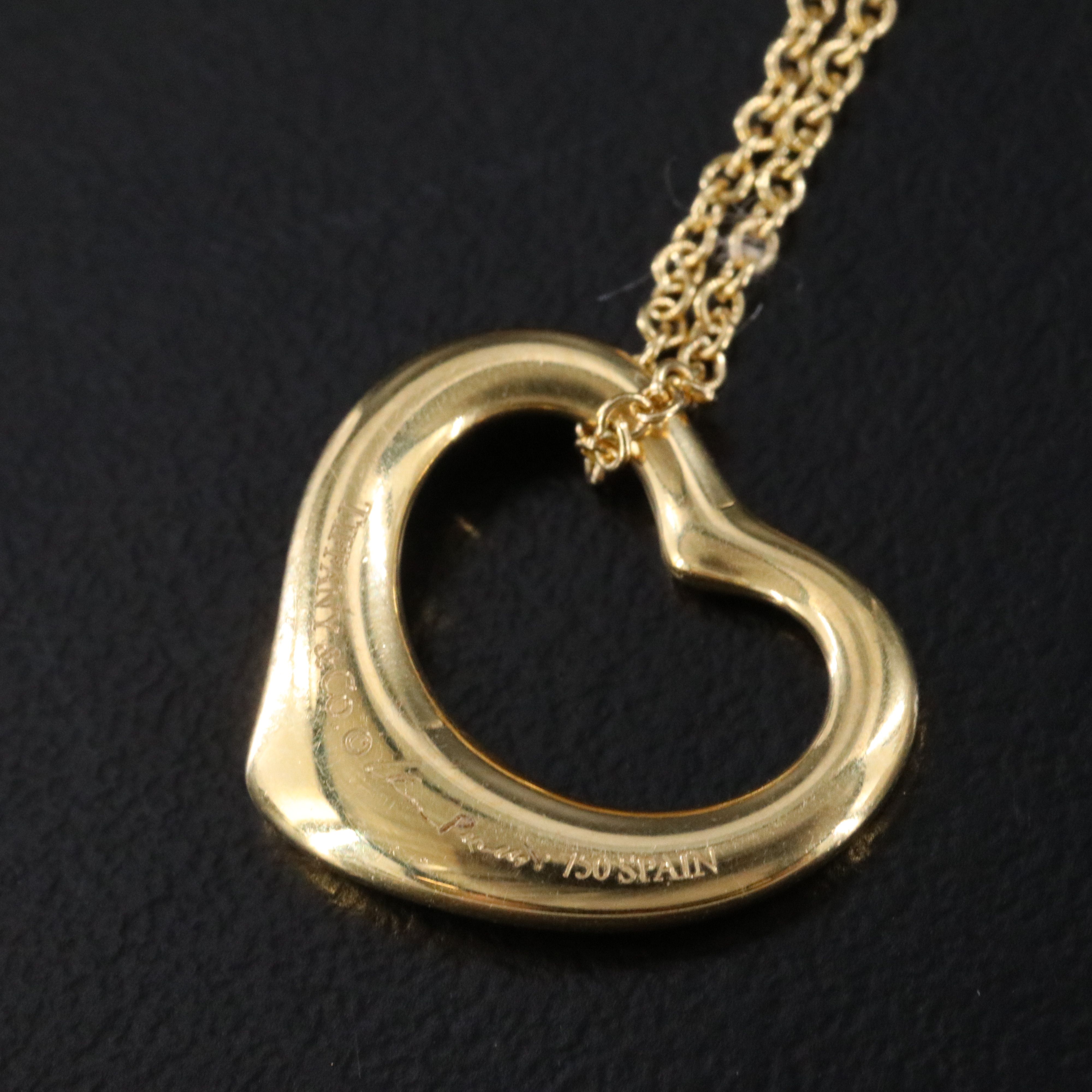 Elsa Peretti for Tiffany & Co. 18K Open Heart Pendant Necklace