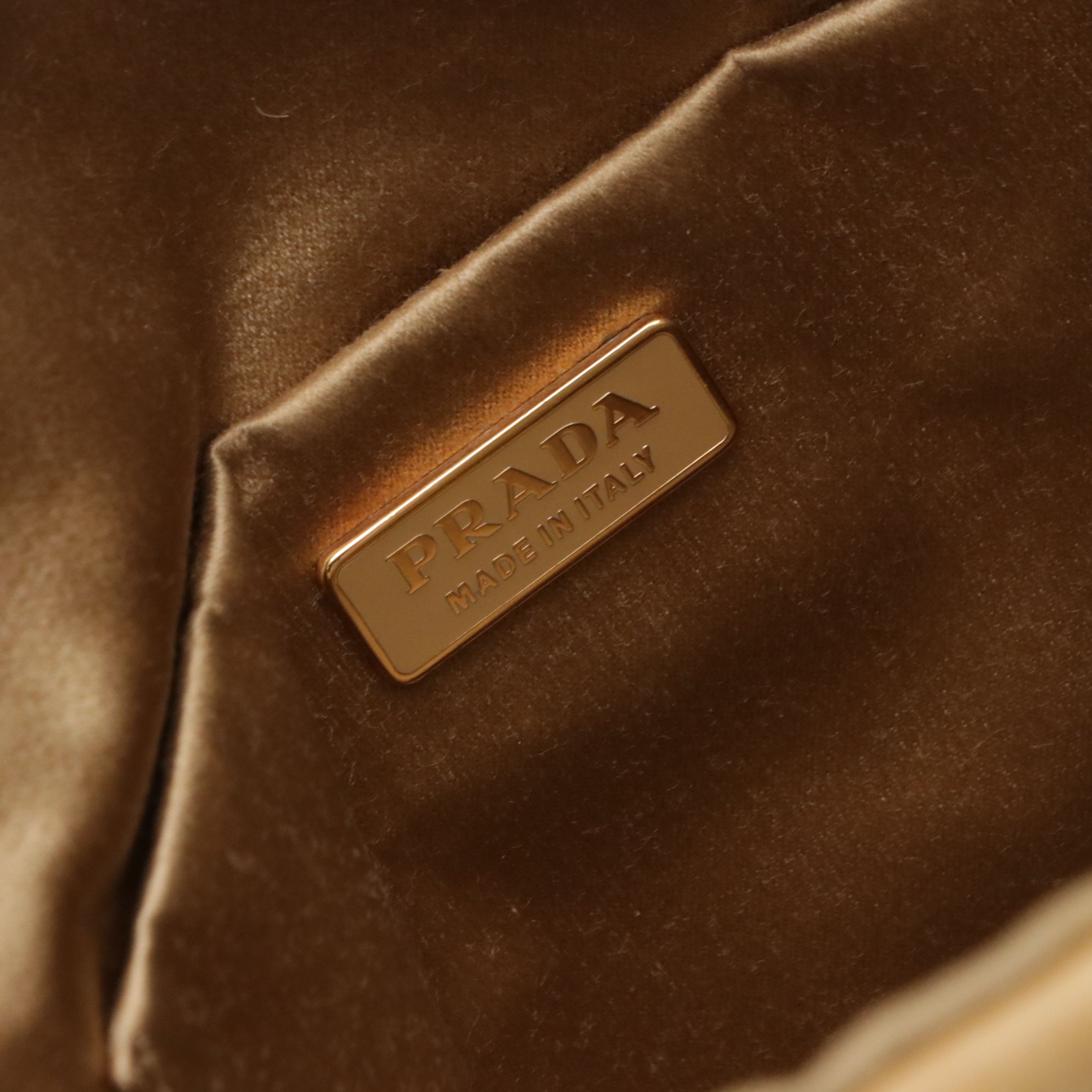 Prada Mini Tote Bag in Studded Beige Nappa Leather
