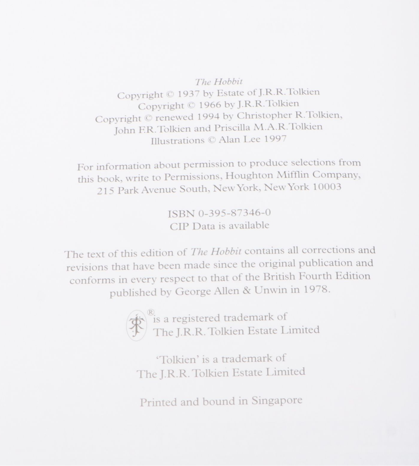 Alan Lee Illustrated "The Hobbit" by J. R. R. Tolkien, 1997