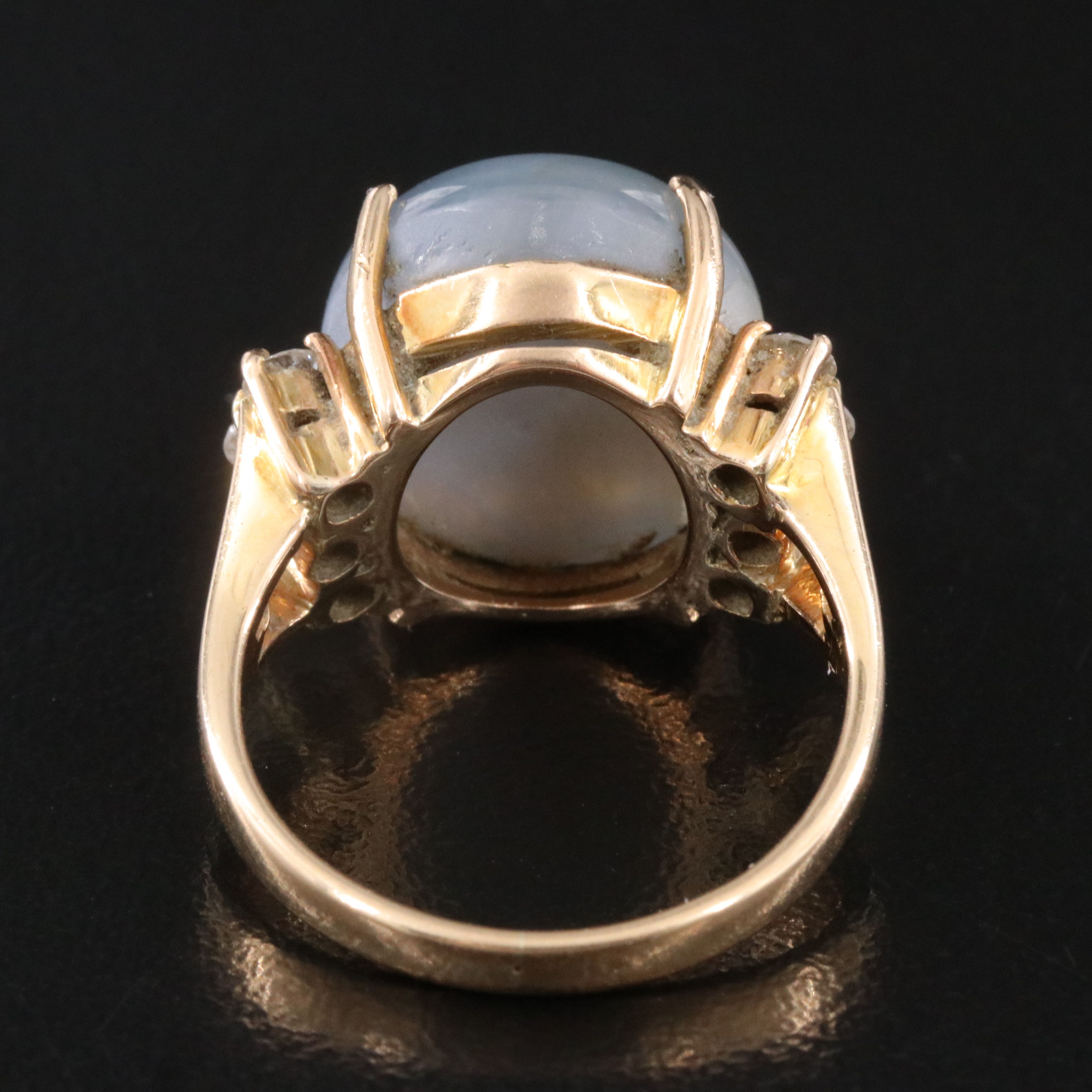 18K 18.12 CT Star Sapphire and Diamond Ring