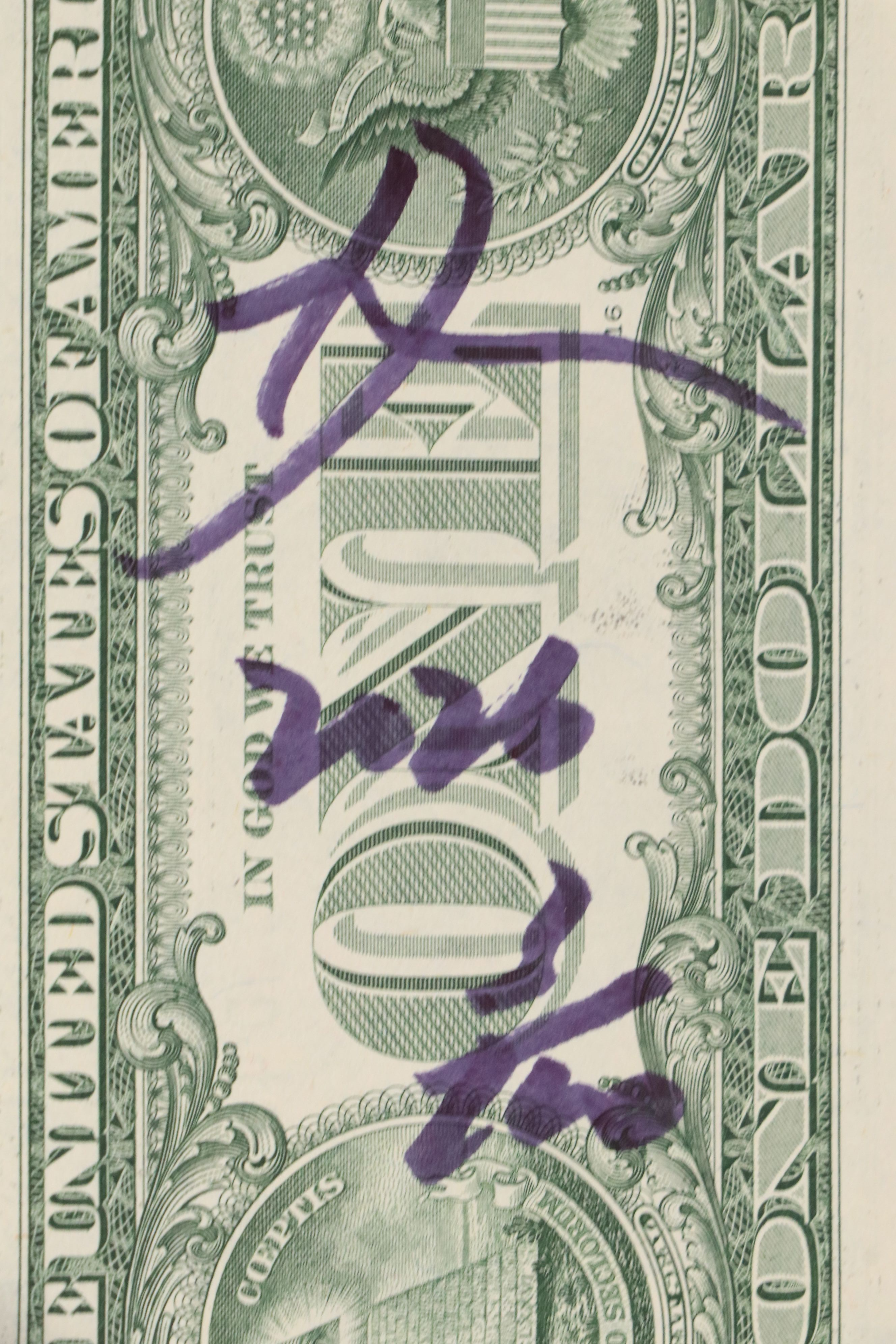 Death NYC Screenprint of Pinup Woman Superimposed on US Dollar, 2026