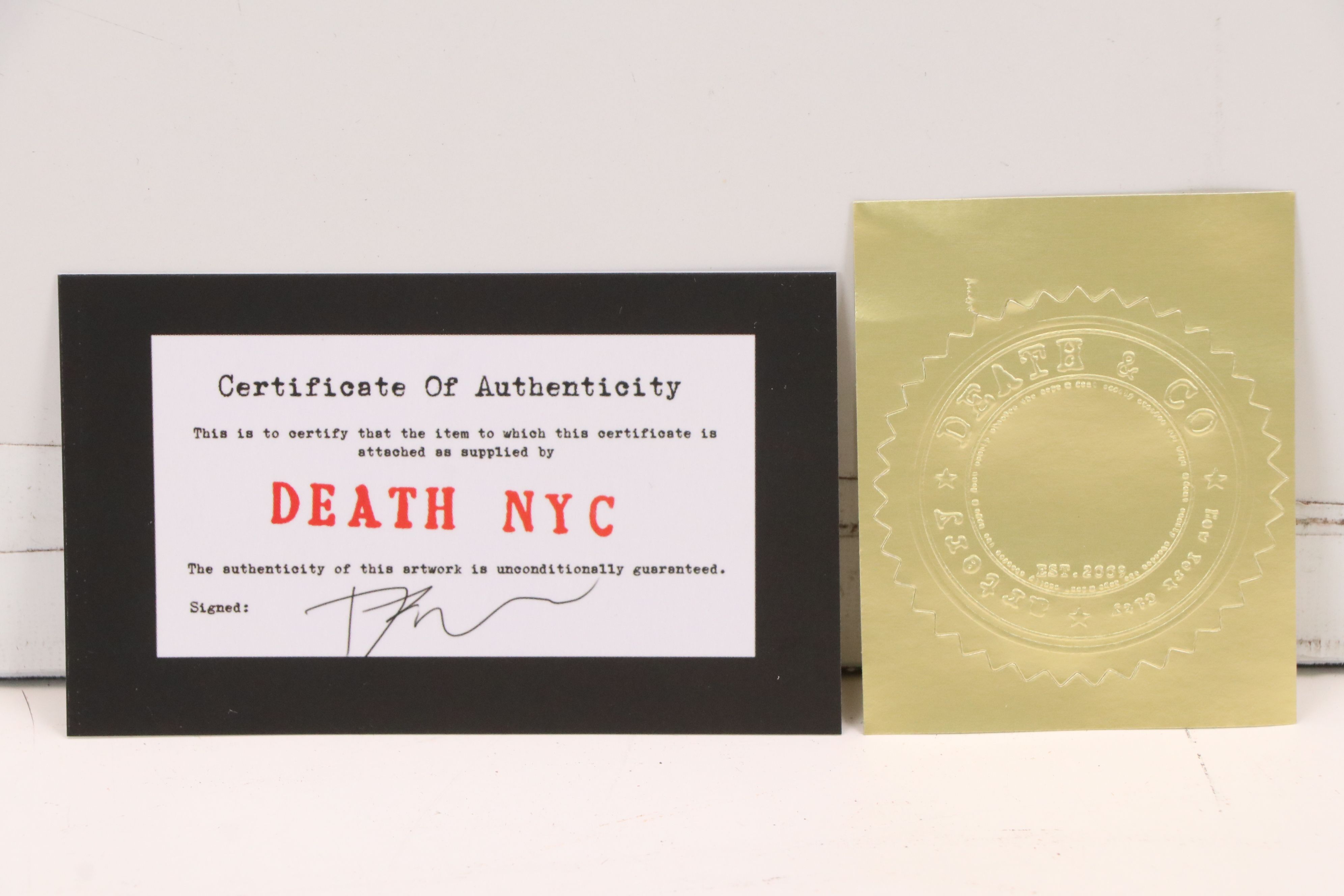 Death NYC Screenprint of Pinup Woman Superimposed on US Dollar, 2026