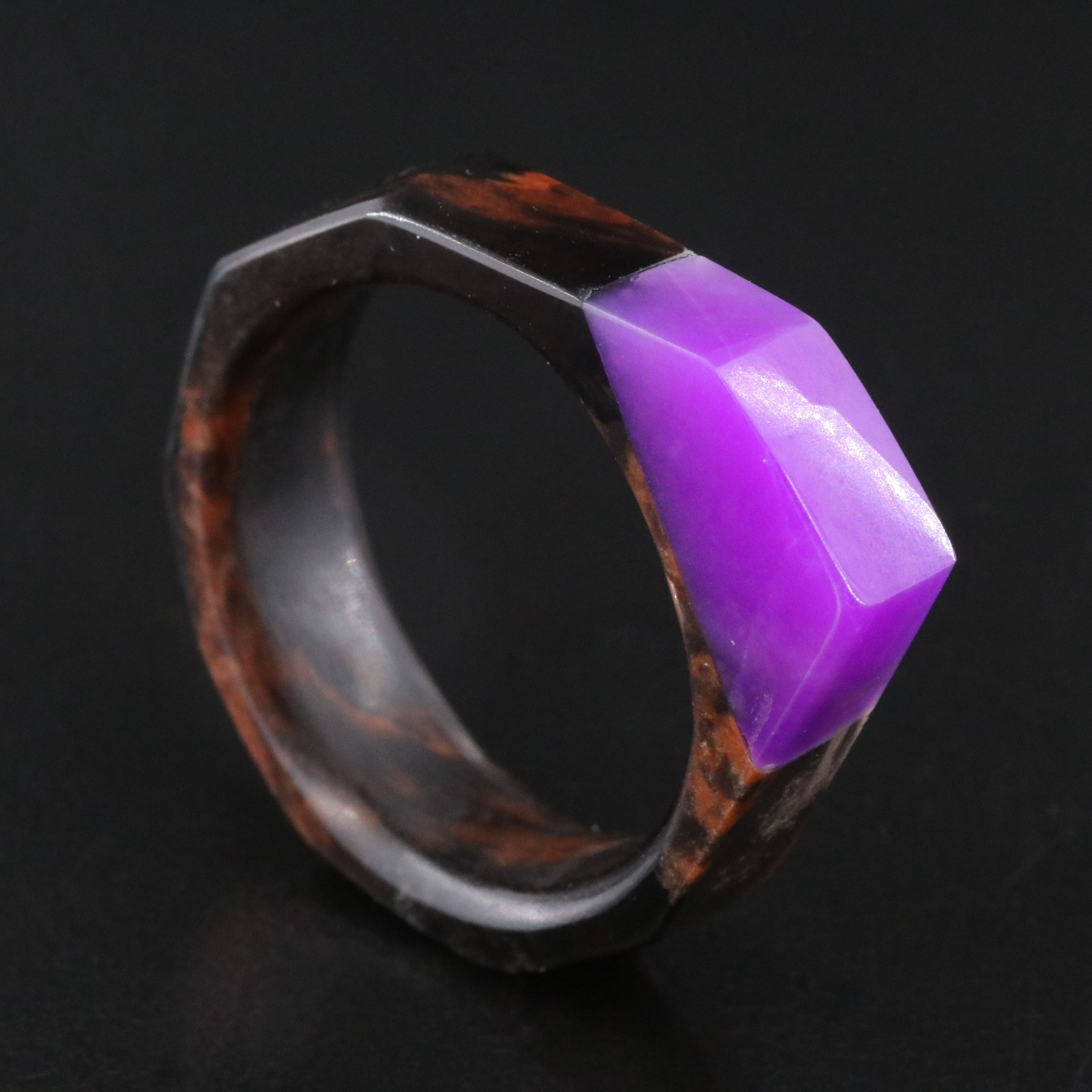 Modernist Faceted Glass Ring