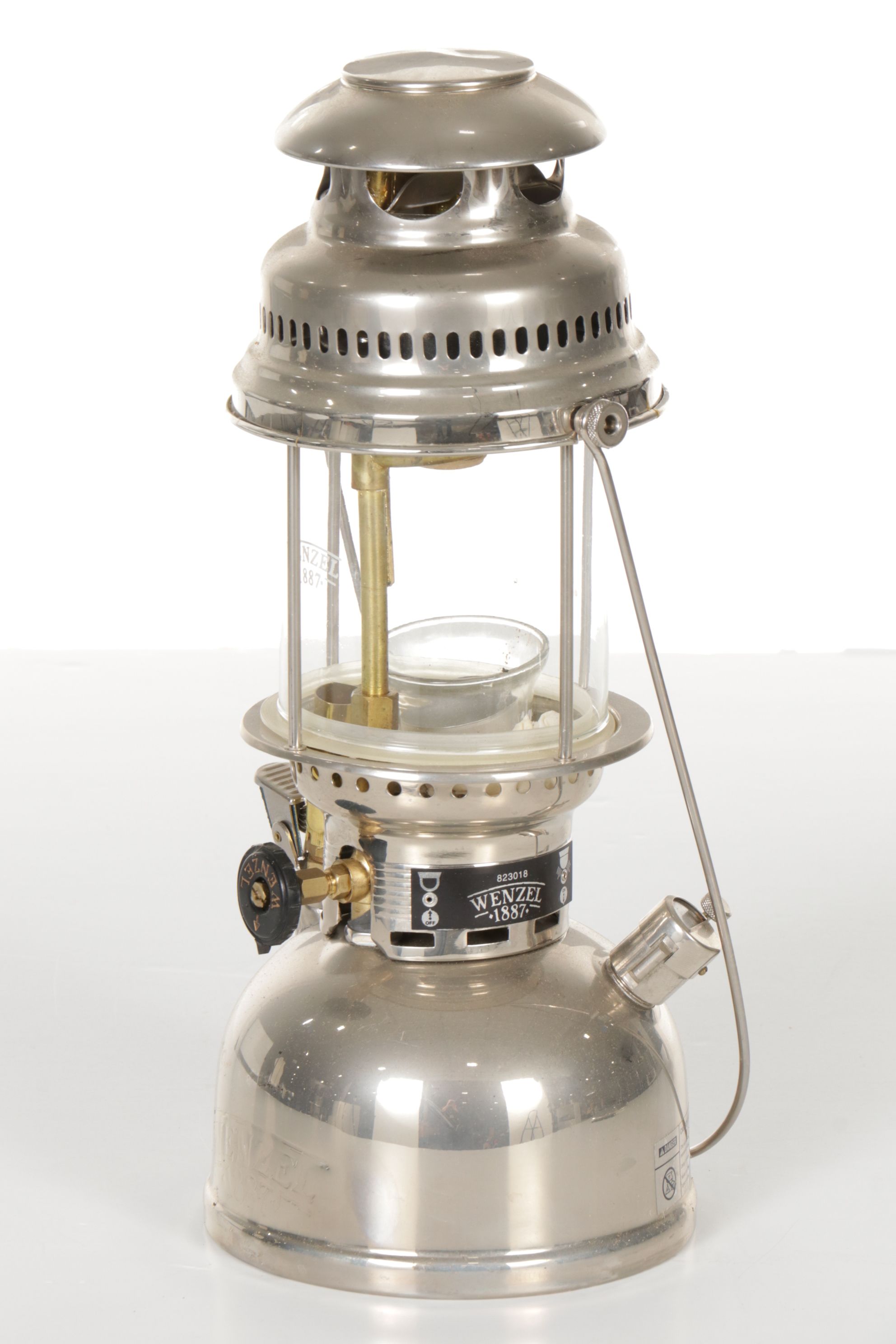 Three Wenzel Nickel Plated Kerosene Lanterns