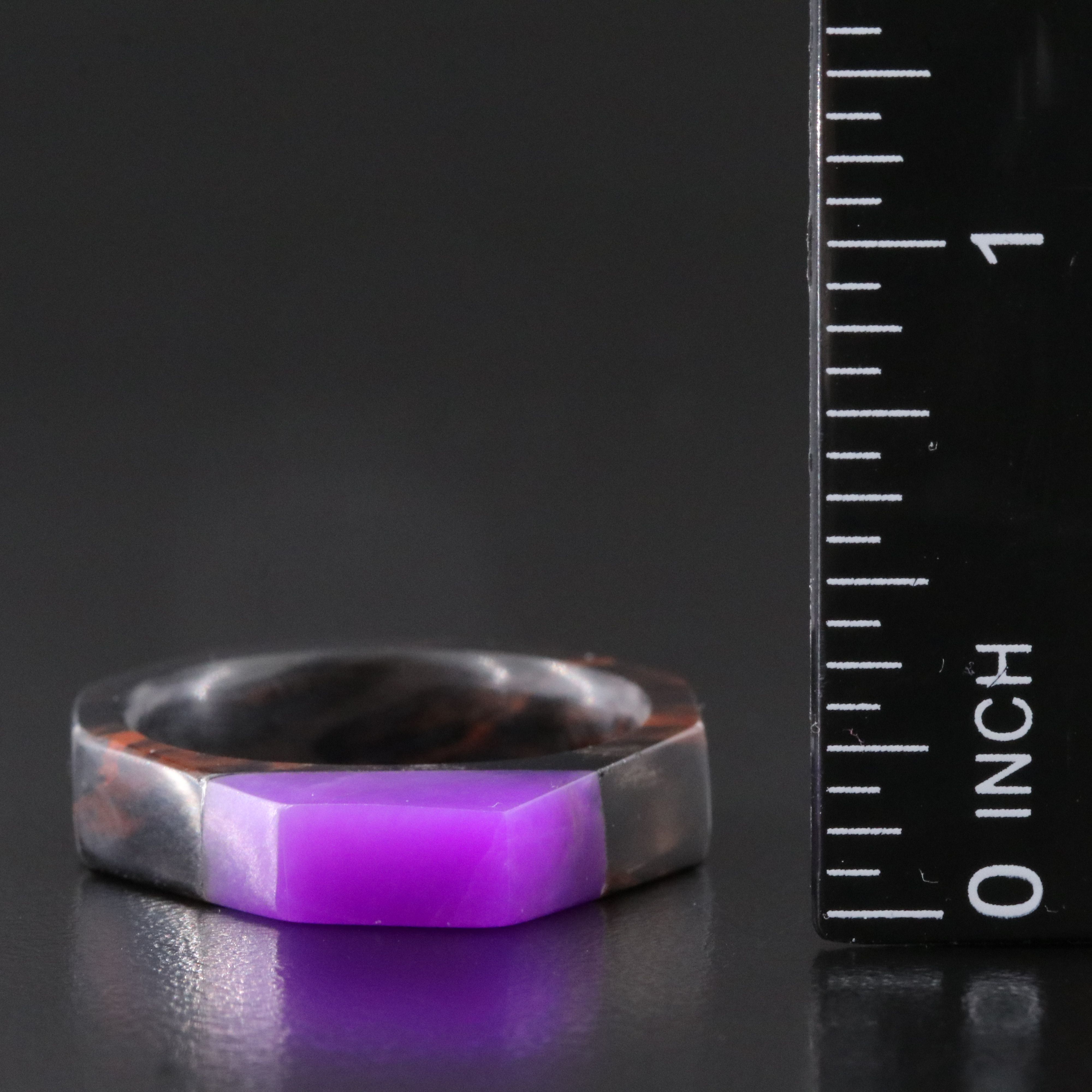 Modernist Faceted Glass Ring