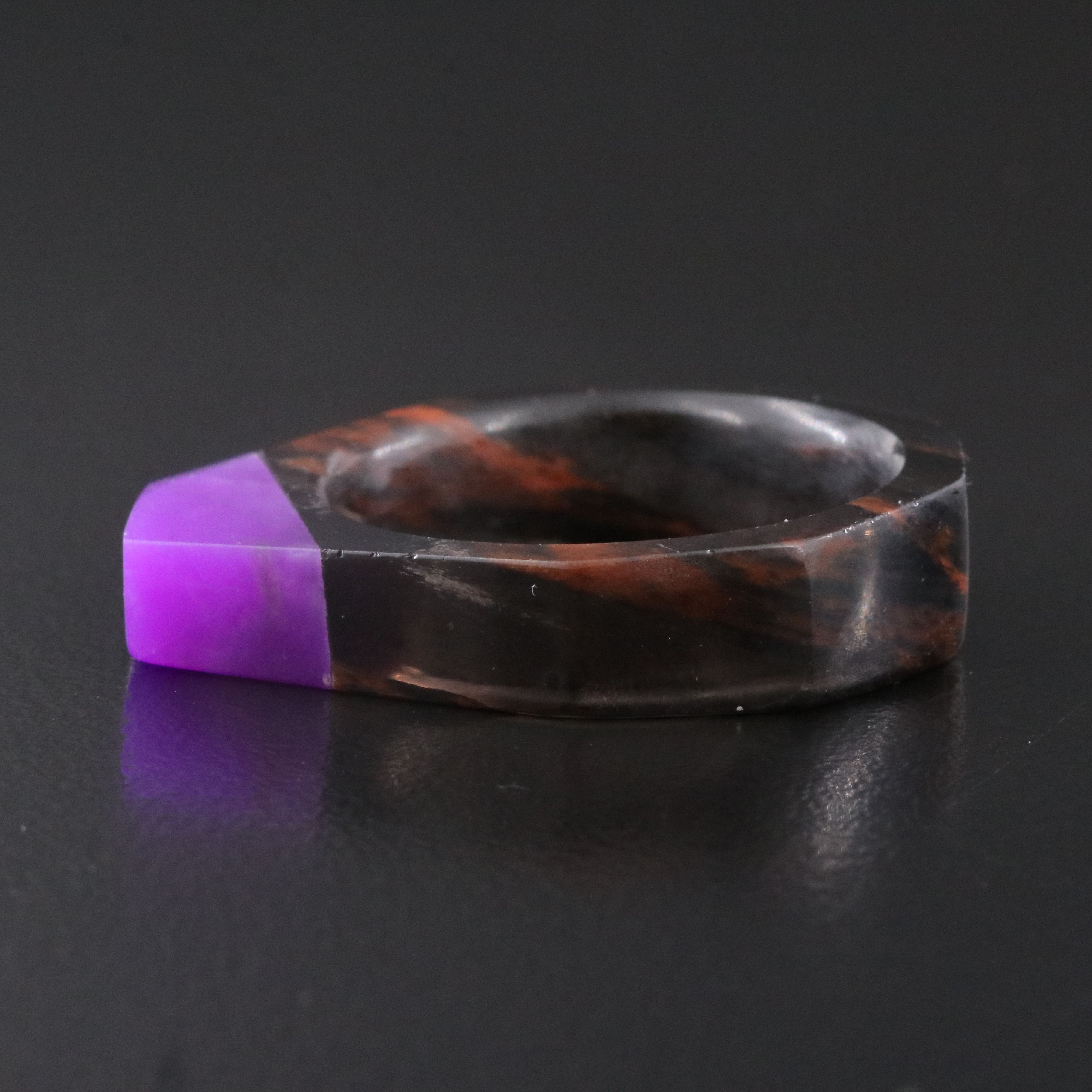 Modernist Faceted Glass Ring