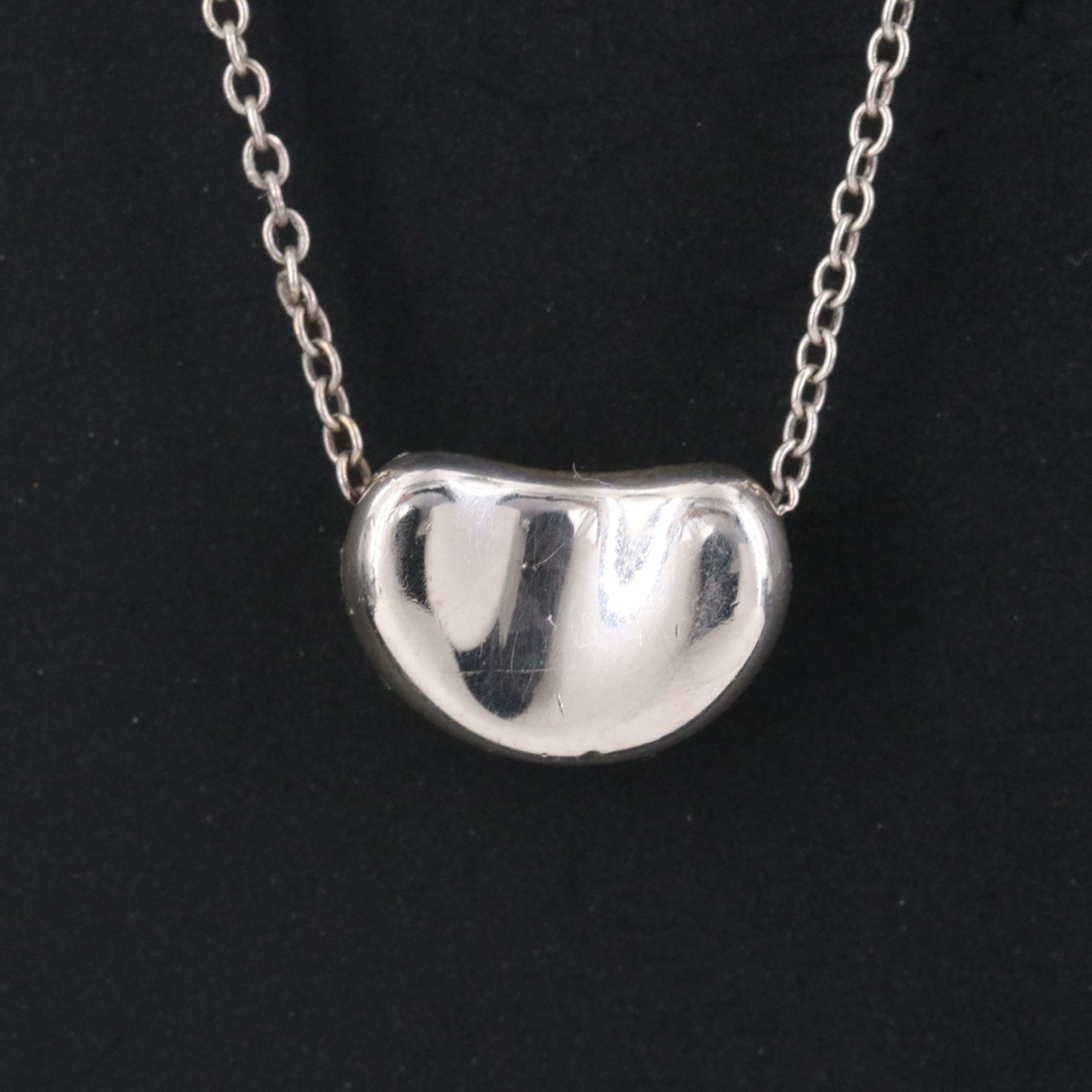 Elsa Peretti for Tiffany & Co. Bean Design Sterling Necklace