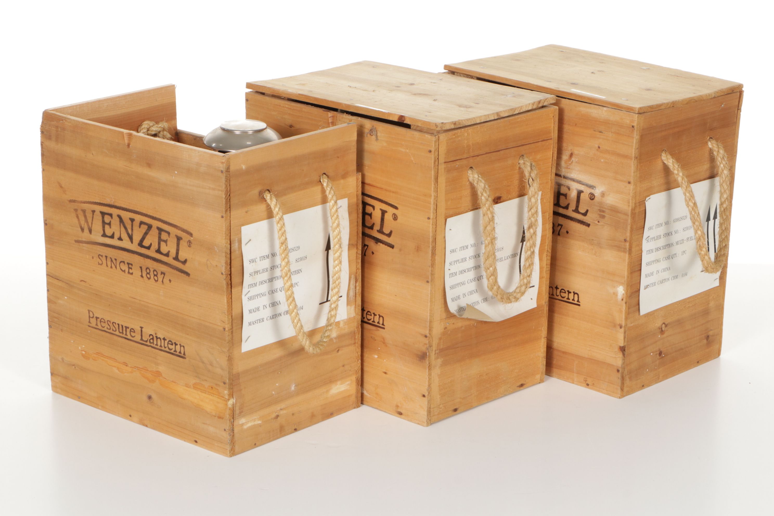 Three Wenzel Nickel Plated Kerosene Lanterns