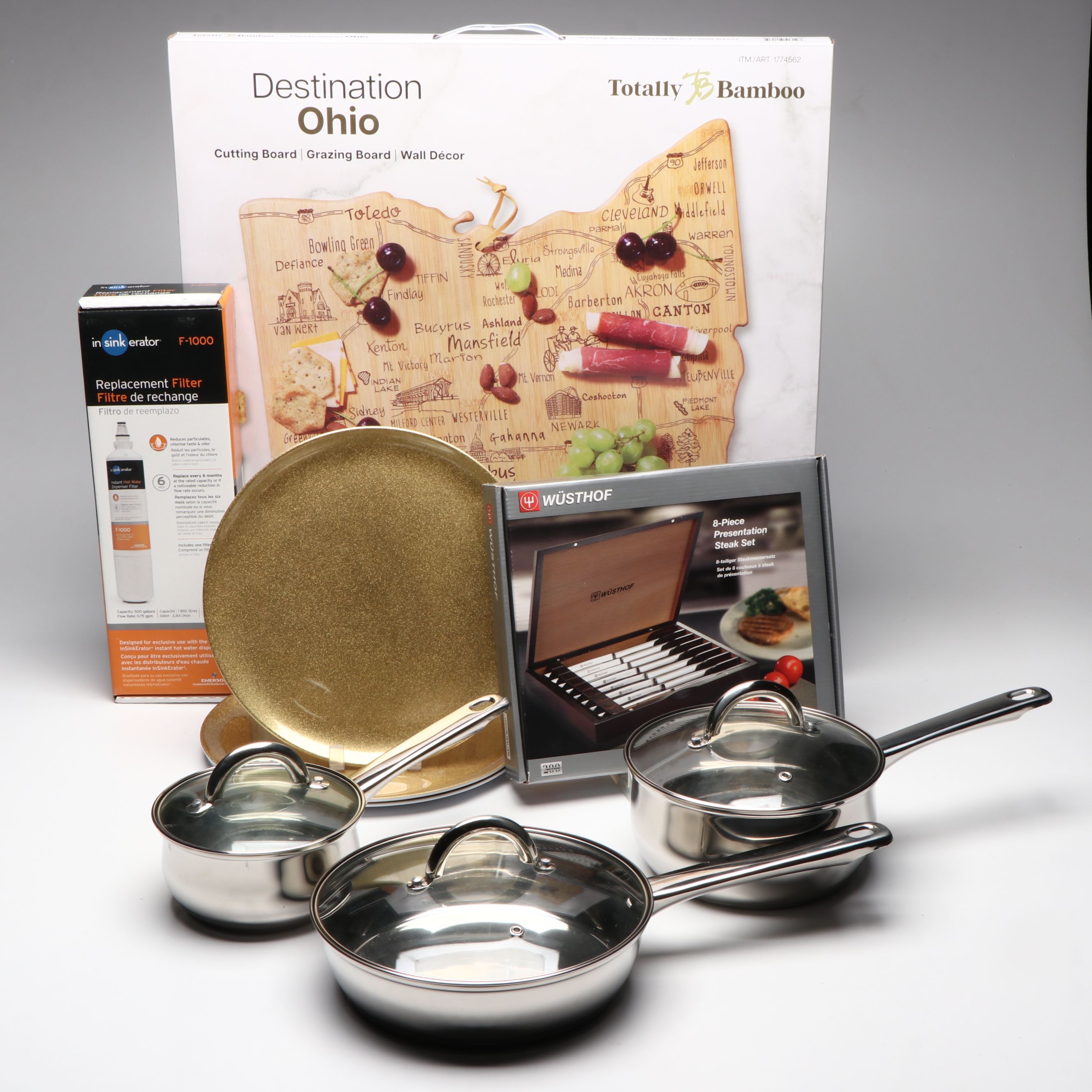 Ohio-Shaped Bamboo Grazing Board with Wüsthof Cutlery, Other Kitchen Tools