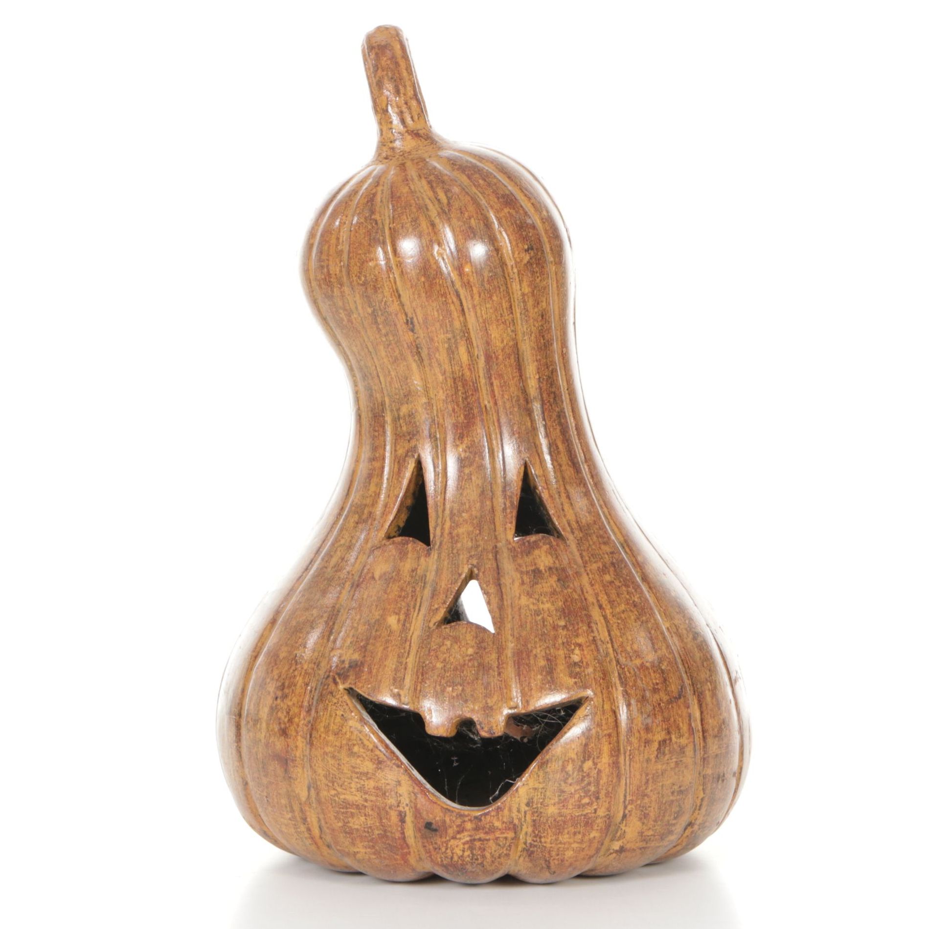 Ceramic Jack-O-Lantern Candle Holder & Statue