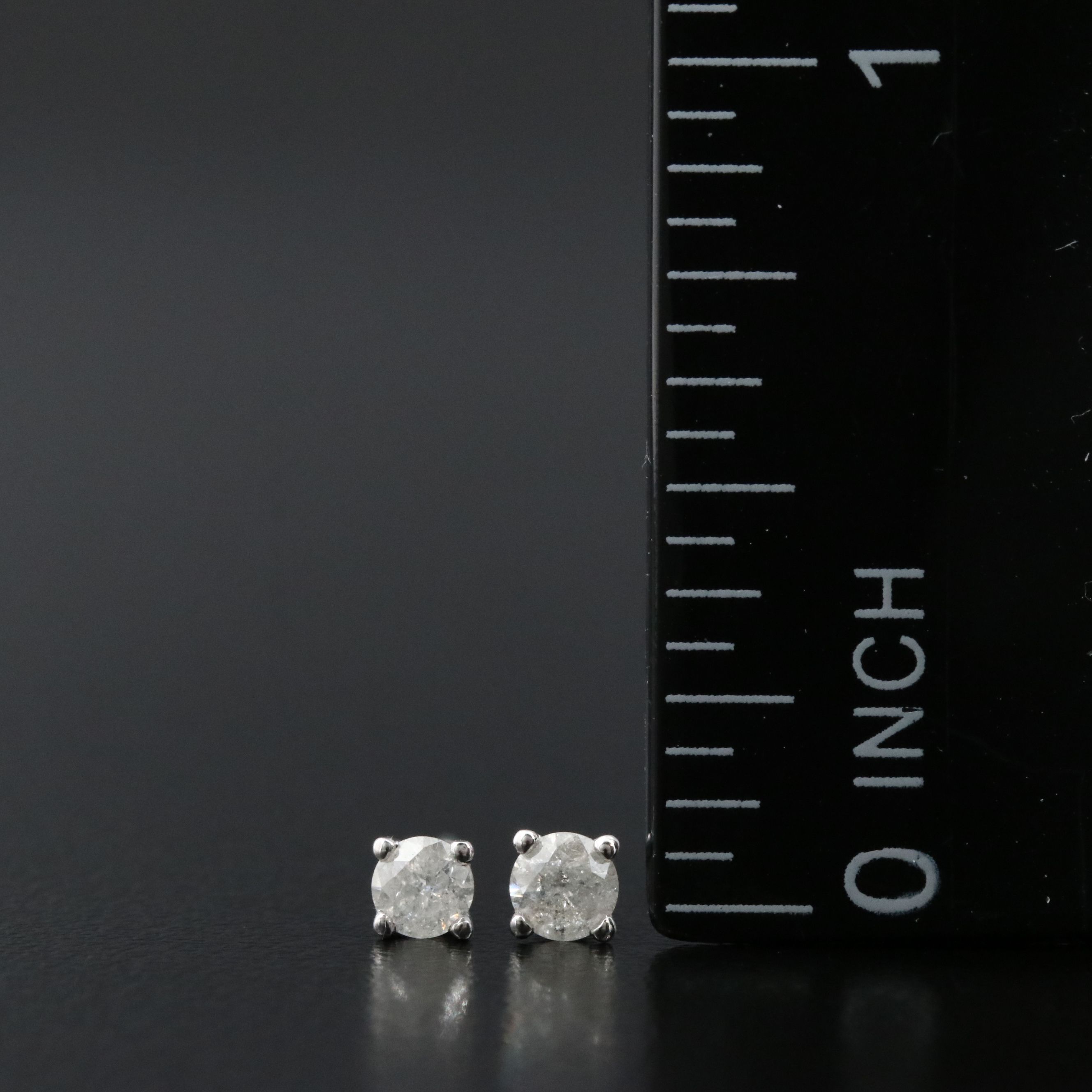 10K 0.27 CTW Diamond Stud Earrings and Solitaire Pendant Necklace