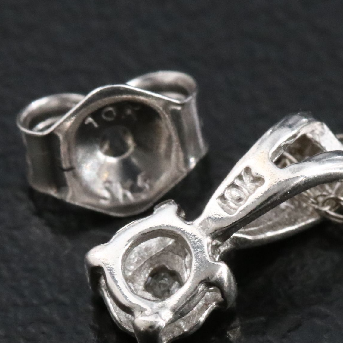 10K 0.27 CTW Diamond Stud Earrings and Solitaire Pendant Necklace