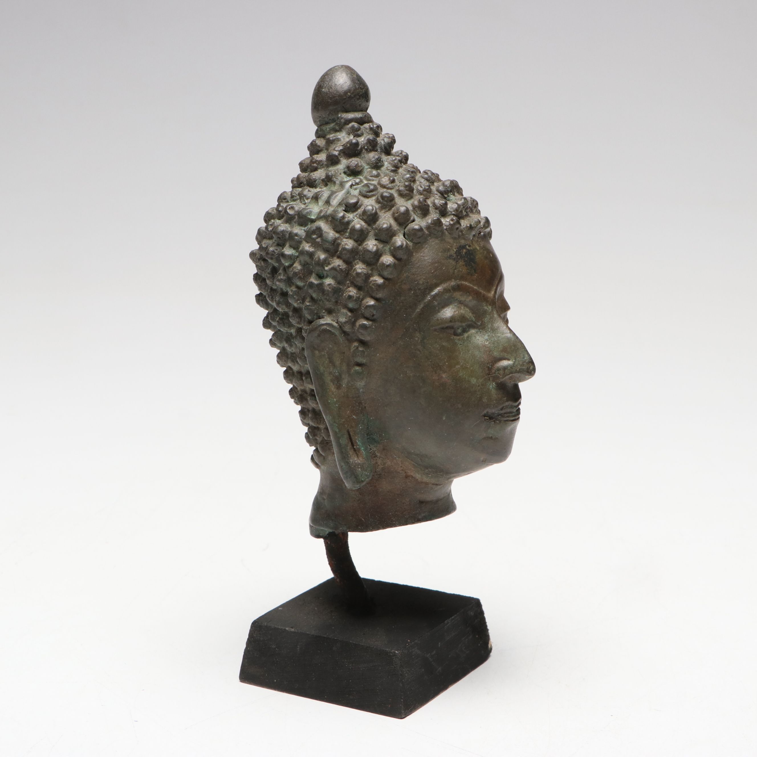 Patinated Cast Metal Buddha Head
