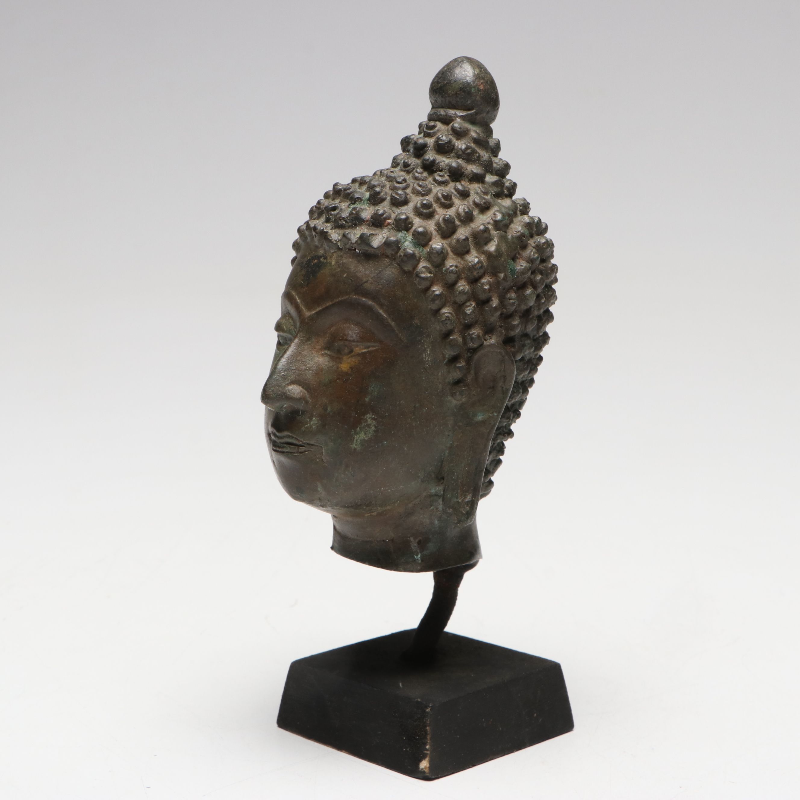 Patinated Cast Metal Buddha Head