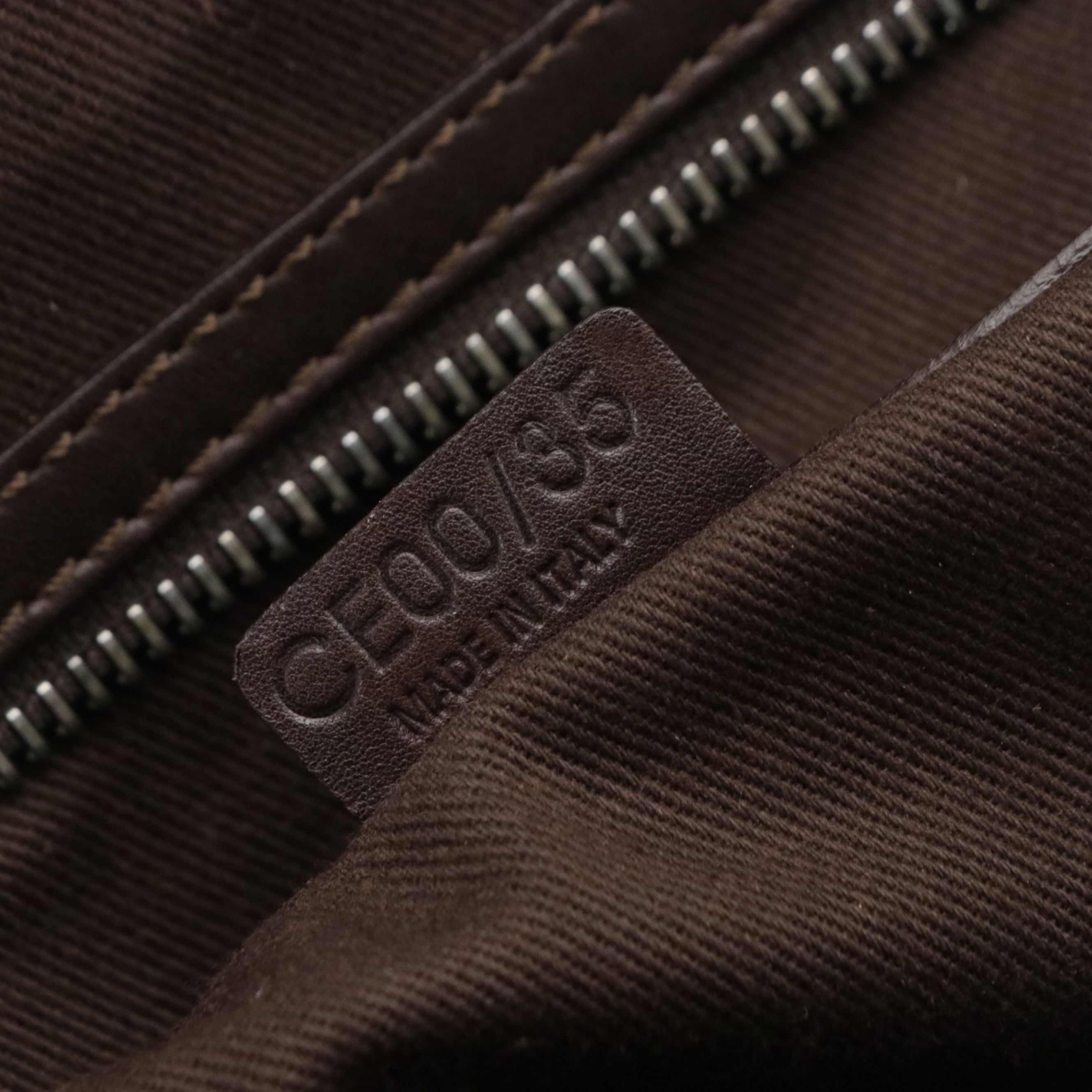 Celine Brown Leather Kiss Lock Boogie Handbag with Contrast Stitching