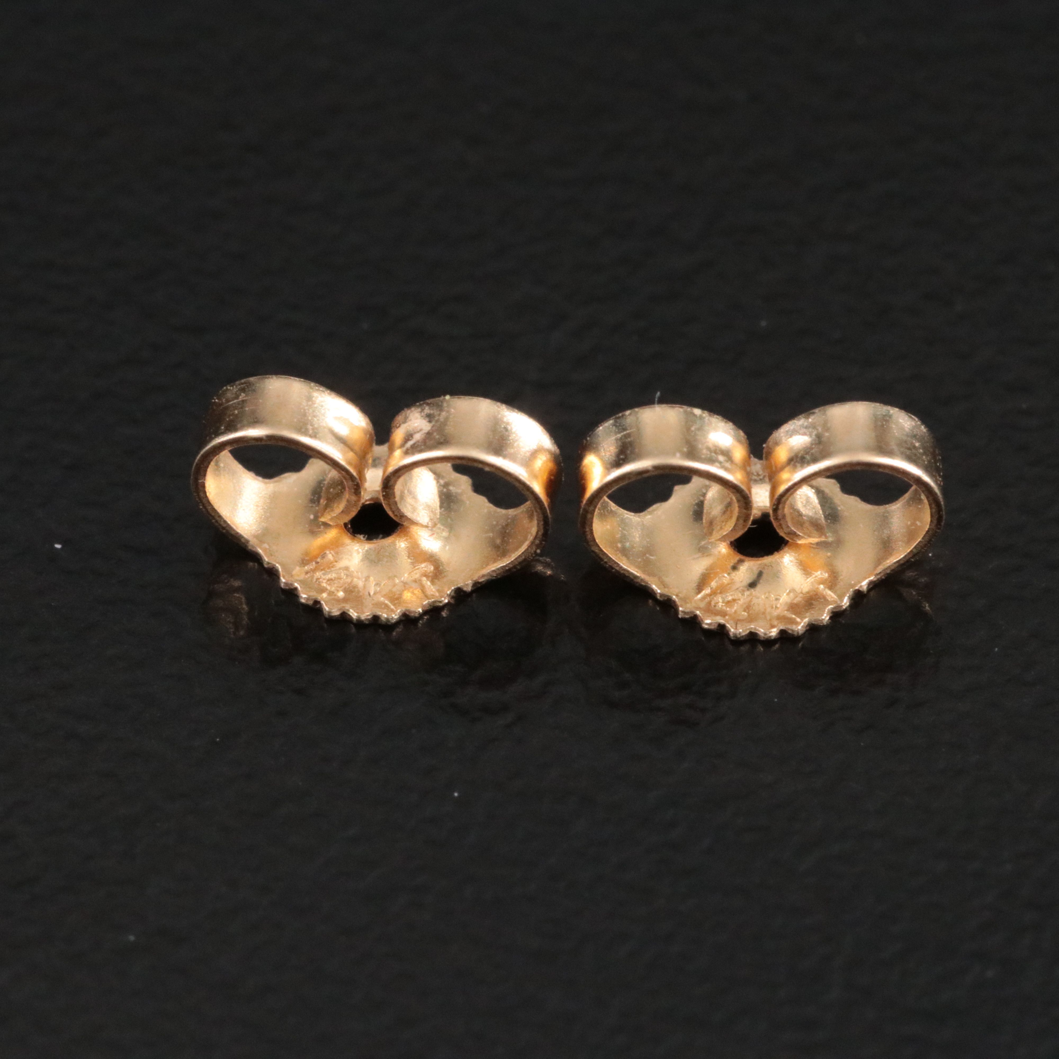 14K Pearl and Diamond Stud Earrings