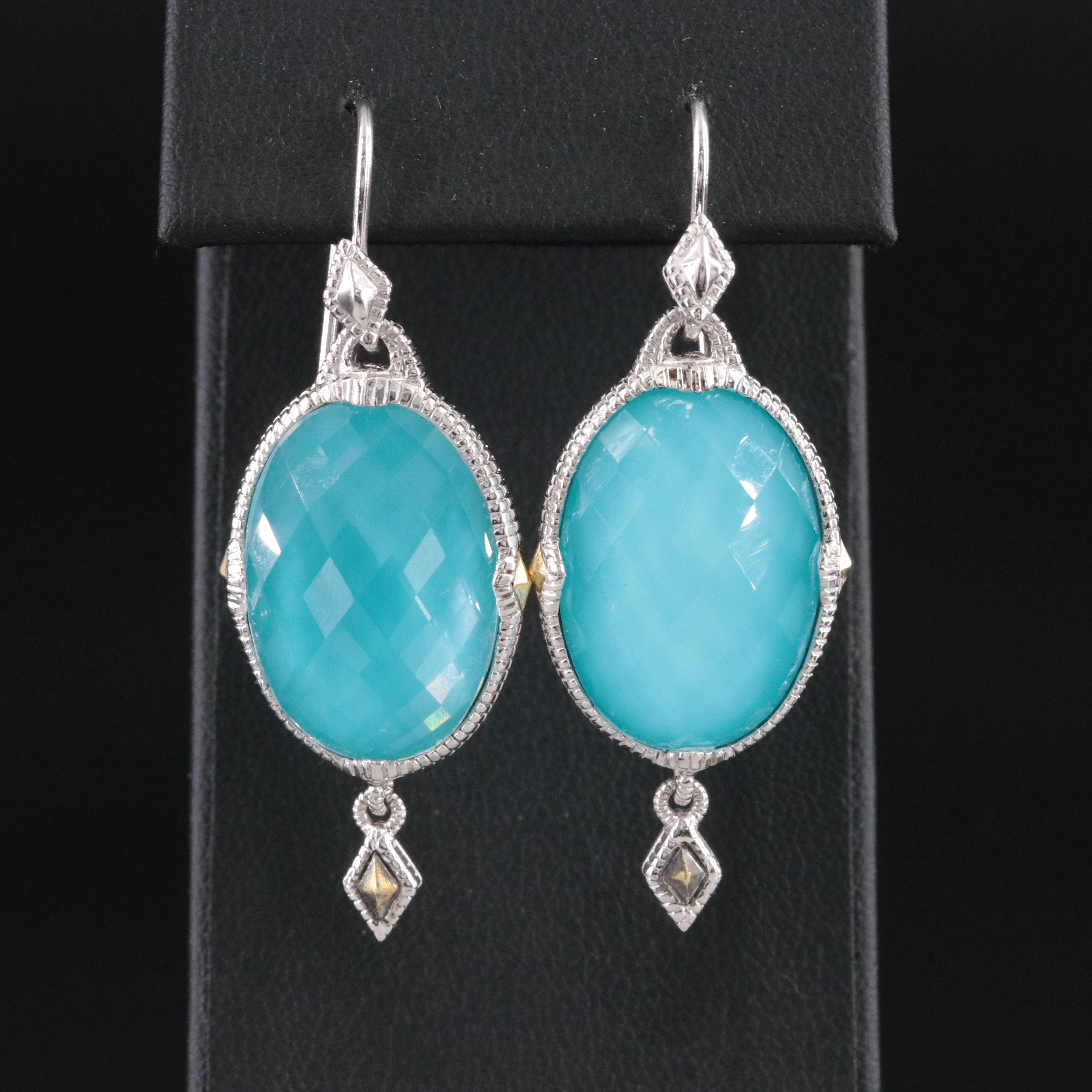 Judith Ripka Sterling Quartz Doublet Drop Earrings with 18K Accent