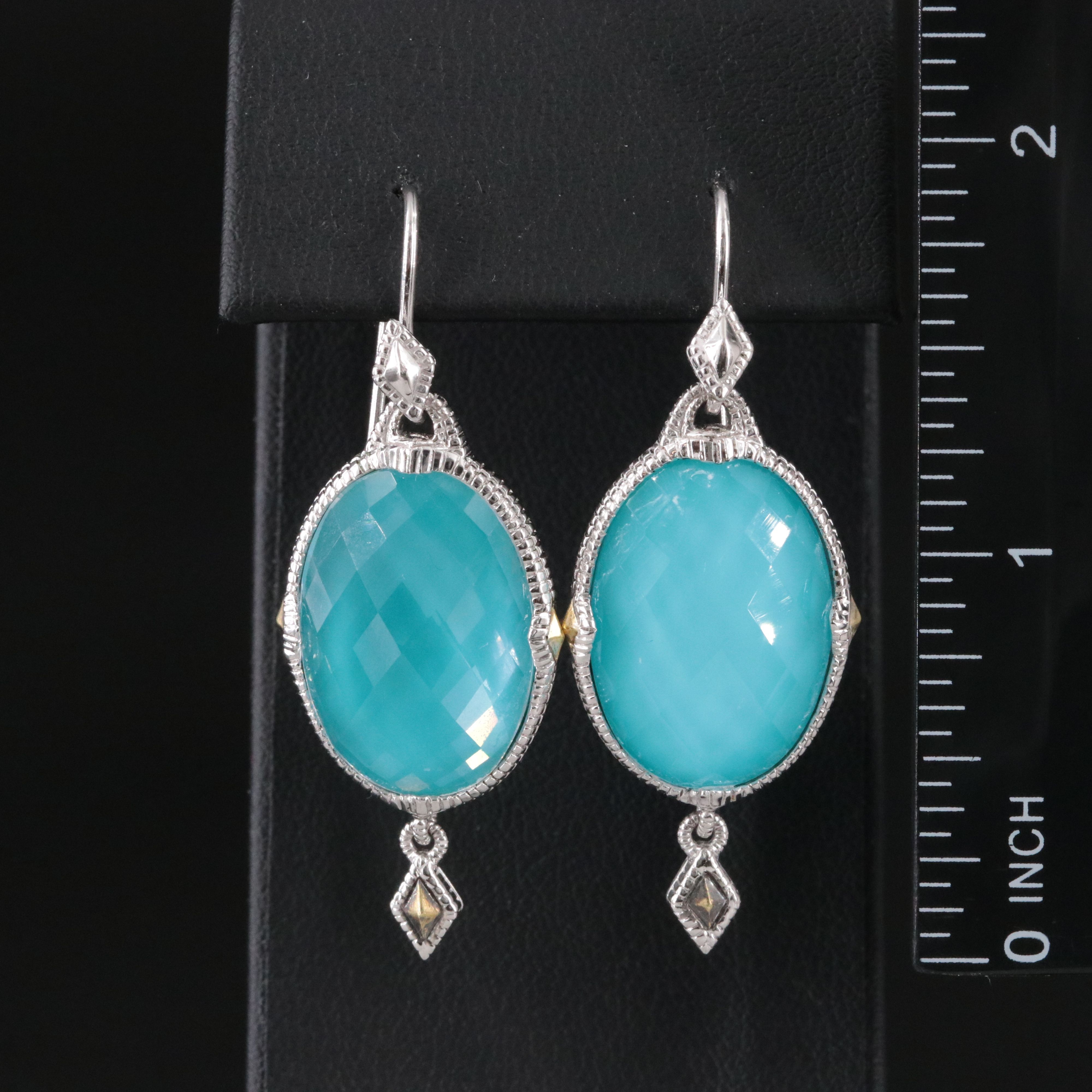 Judith Ripka Sterling Quartz Doublet Drop Earrings with 18K Accent