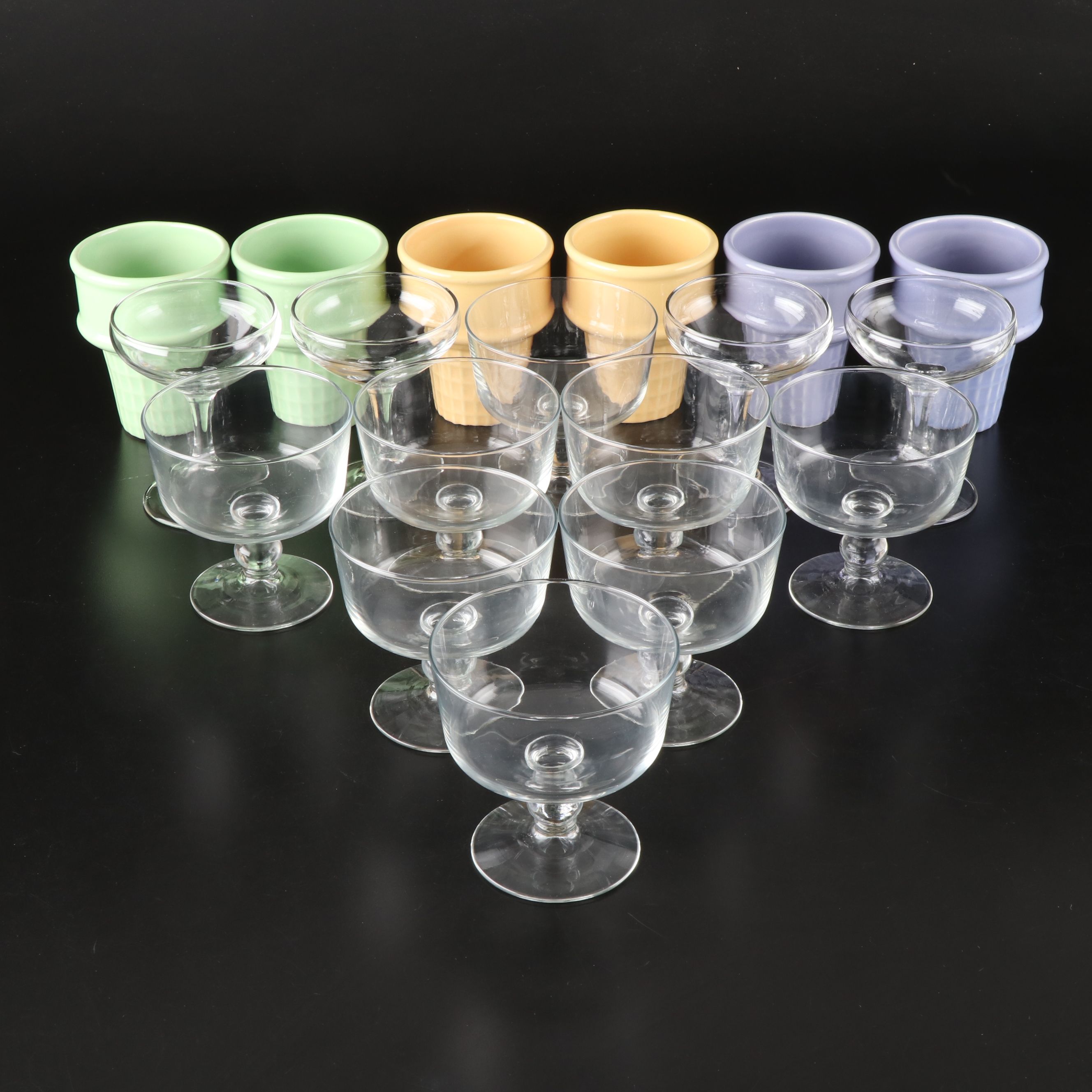 Monkey and the Peddler Ice Cream Cone Bowls with Other Dessert Stemware