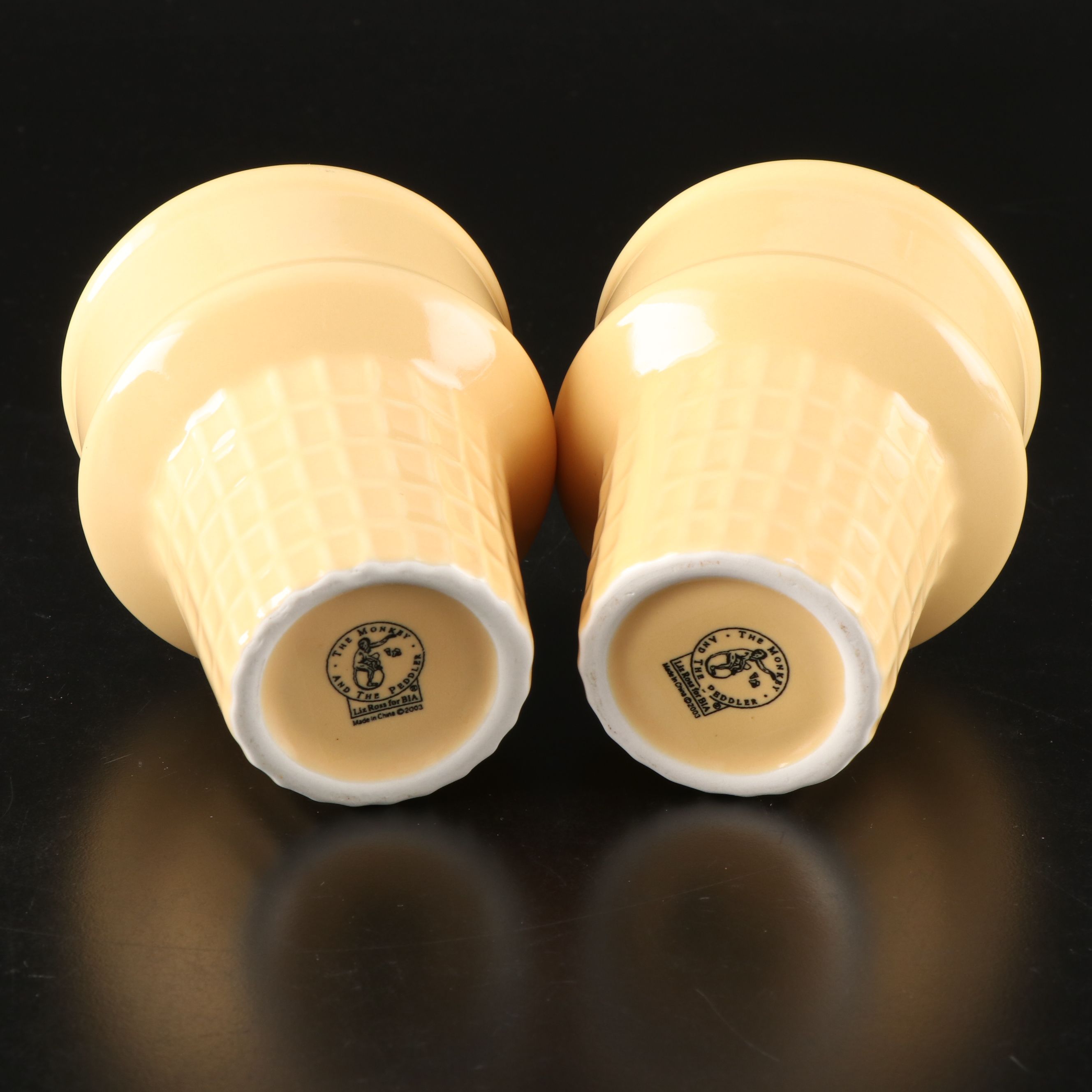 Monkey and the Peddler Ice Cream Cone Bowls with Other Dessert Stemware