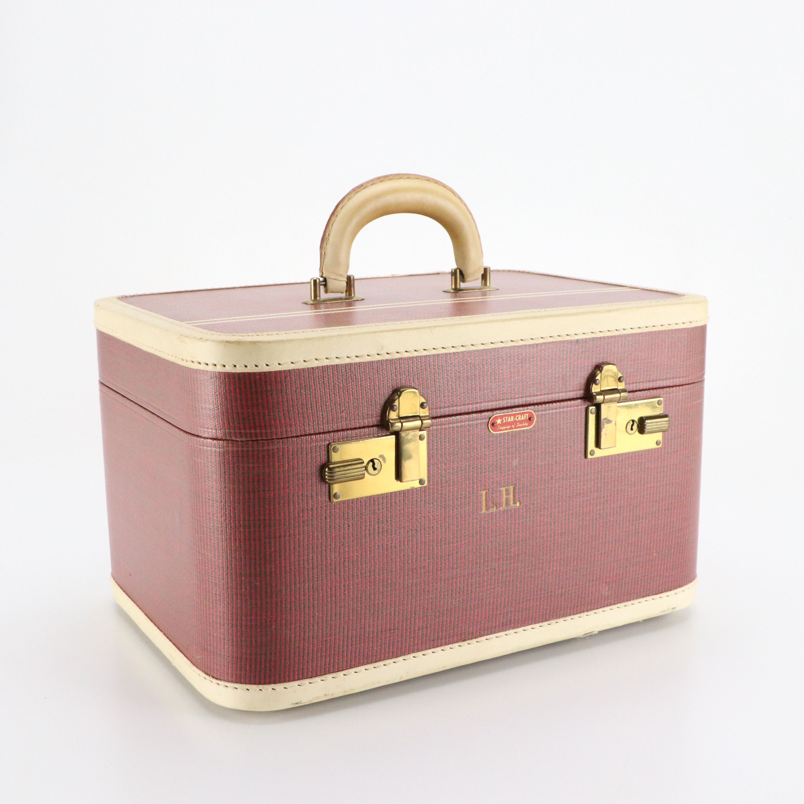 Star-Craft Luggage Train Case with Hand-Decorated Wood Purses