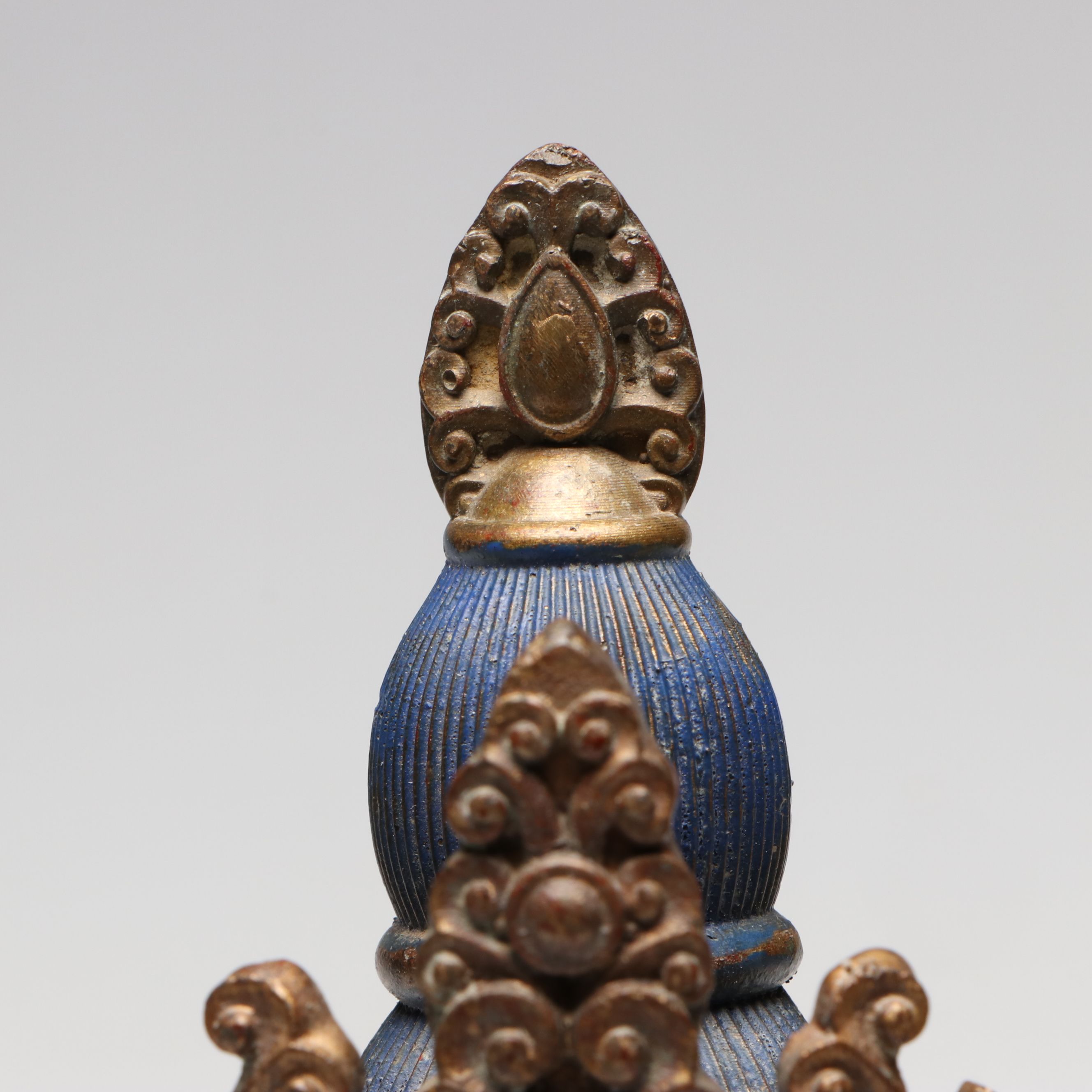 Tibetan Polychrome Cast Metal Head of Buddhist Deity Tara