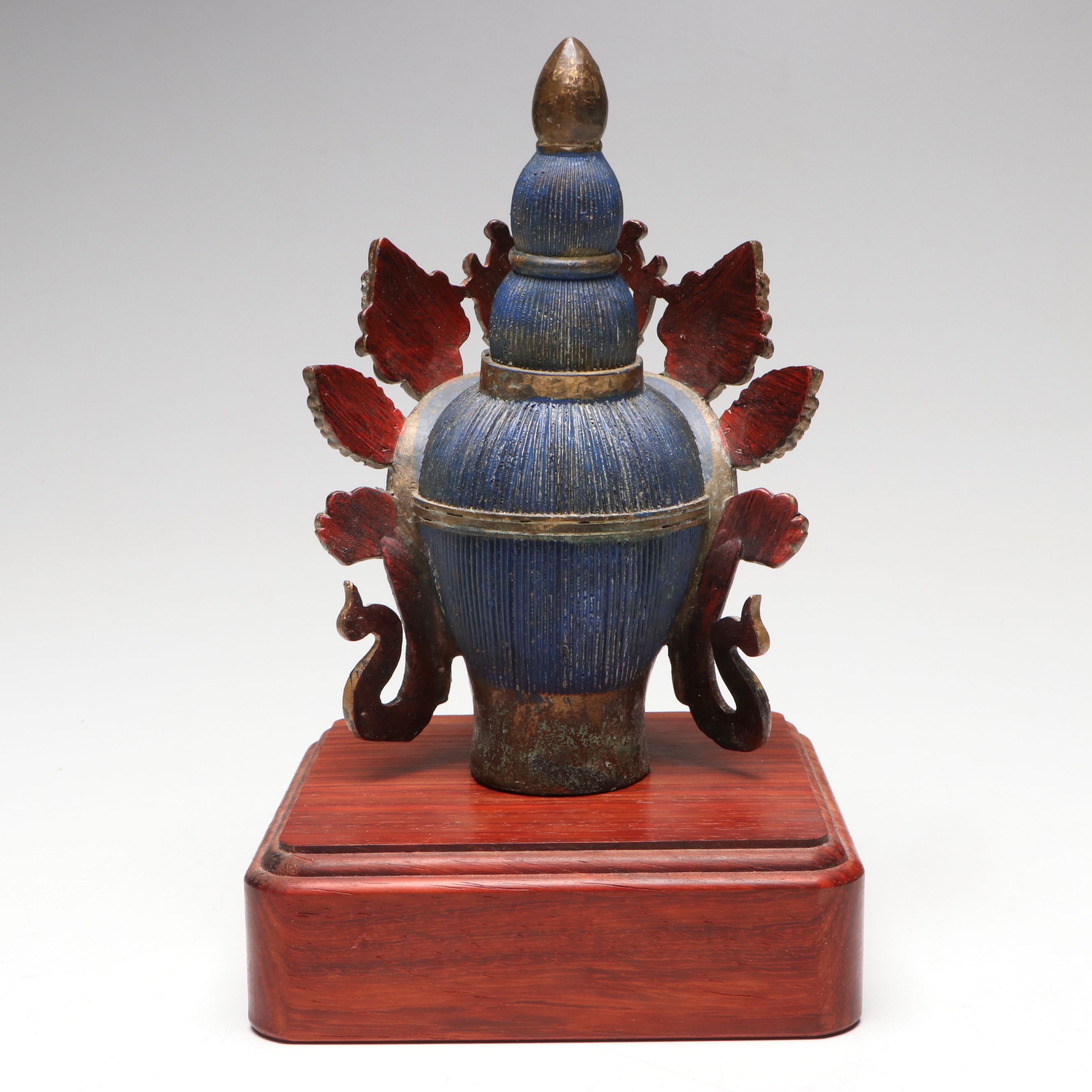 Tibetan Polychrome Cast Metal Head of Buddhist Deity Tara