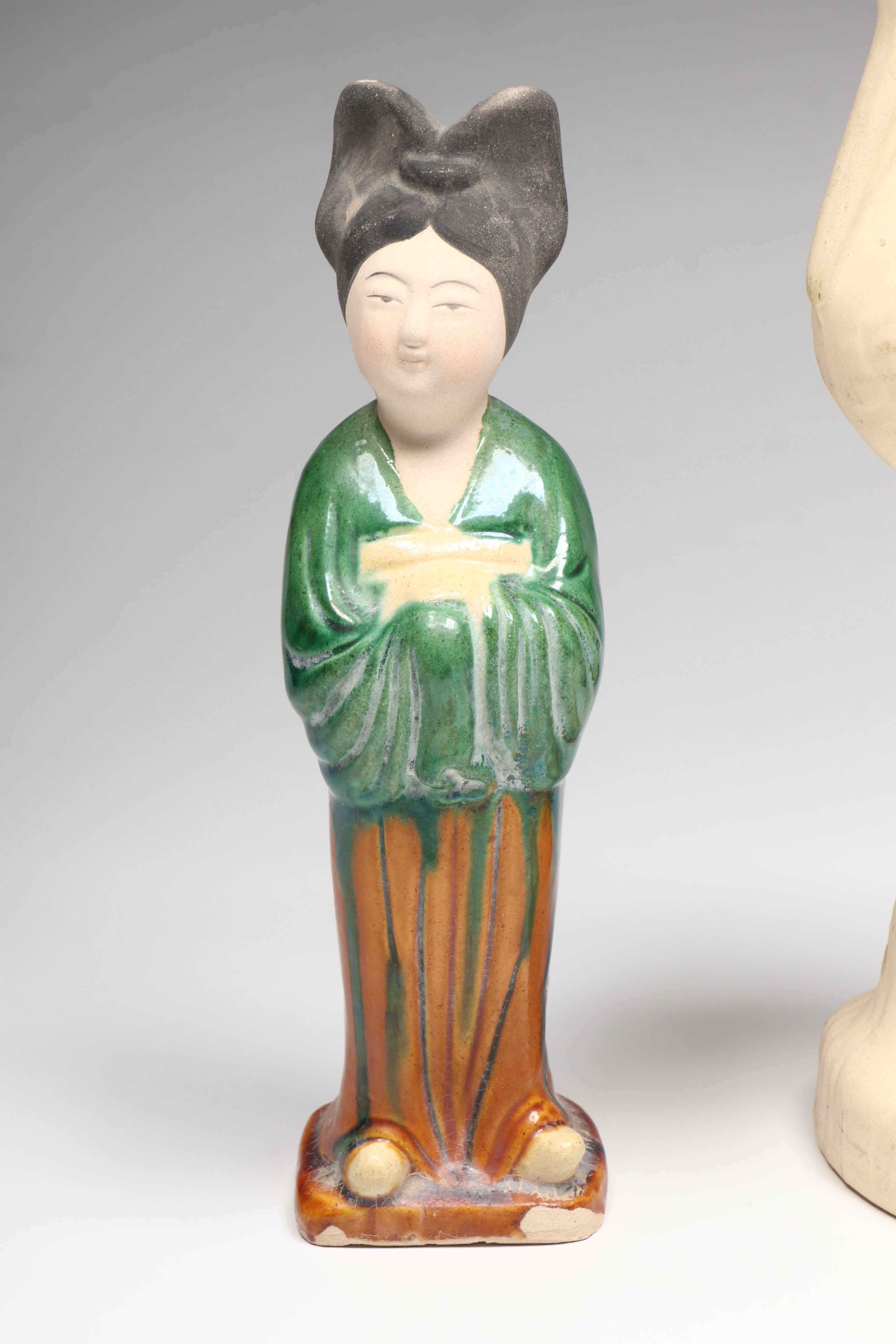 Chinese Tang Style Sancai Glaze Female Figure, Other Crane and Monkey Figures