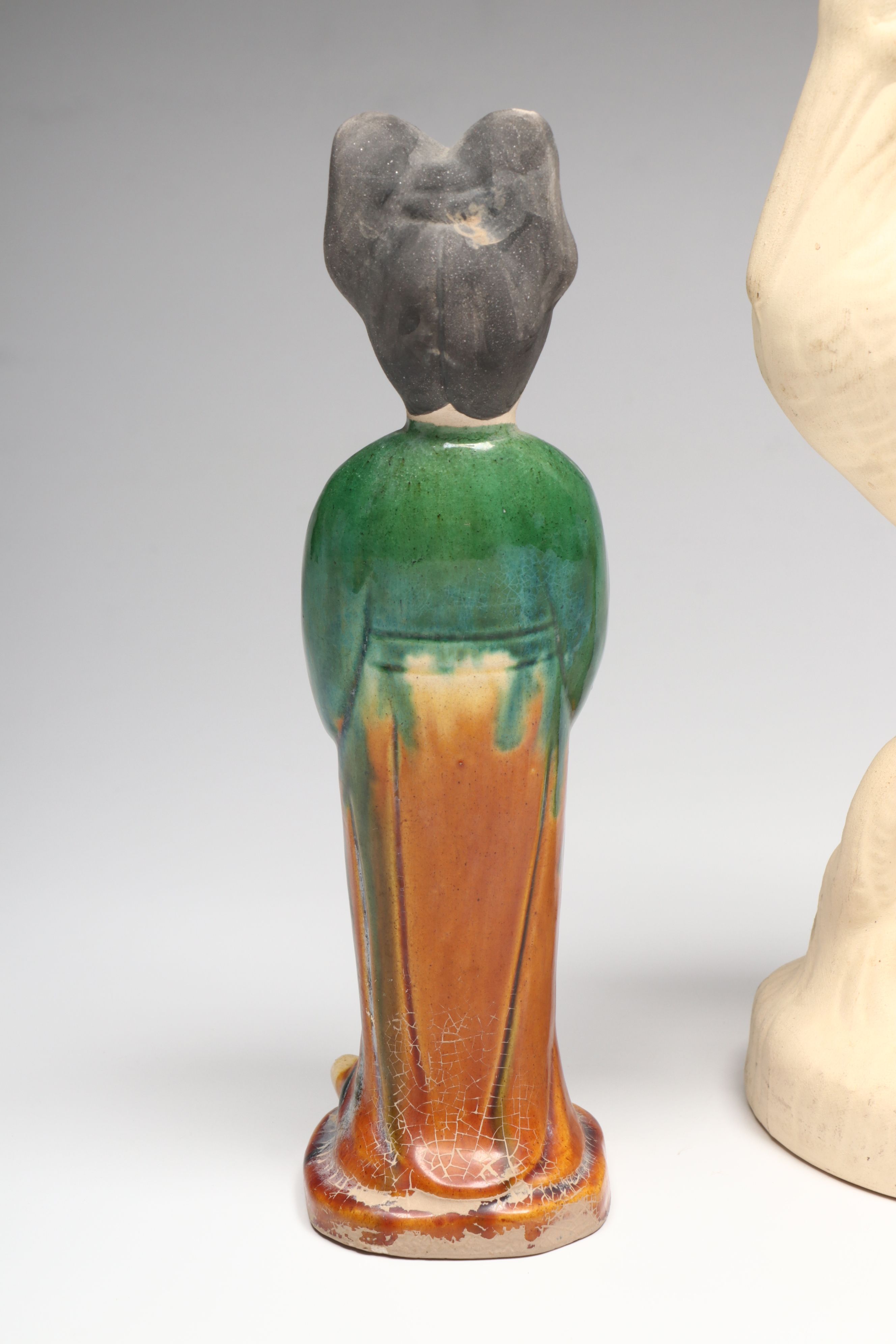Chinese Tang Style Sancai Glaze Female Figure, Other Crane and Monkey Figures