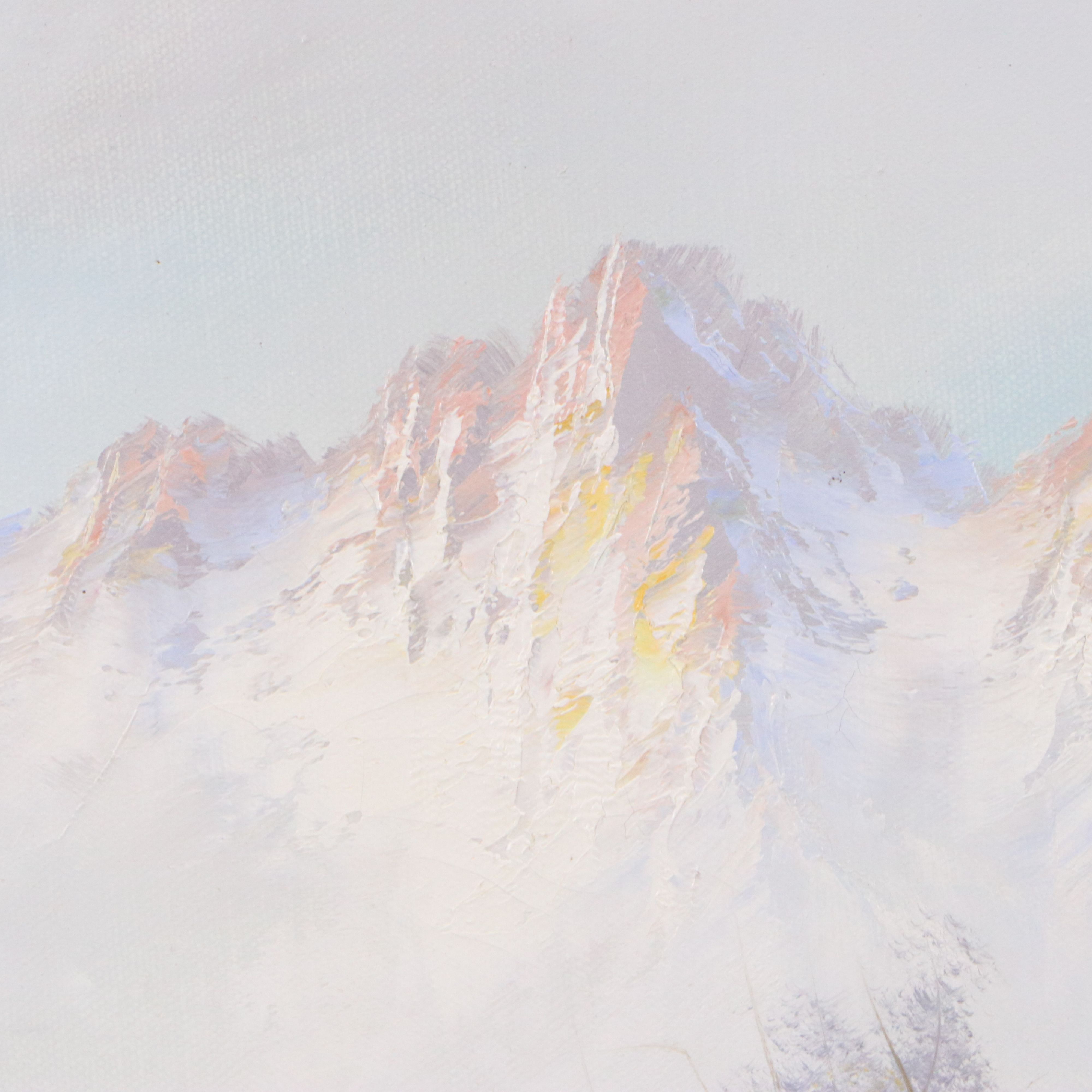 Swan River Landscape Oil Painting, Late 20th Century