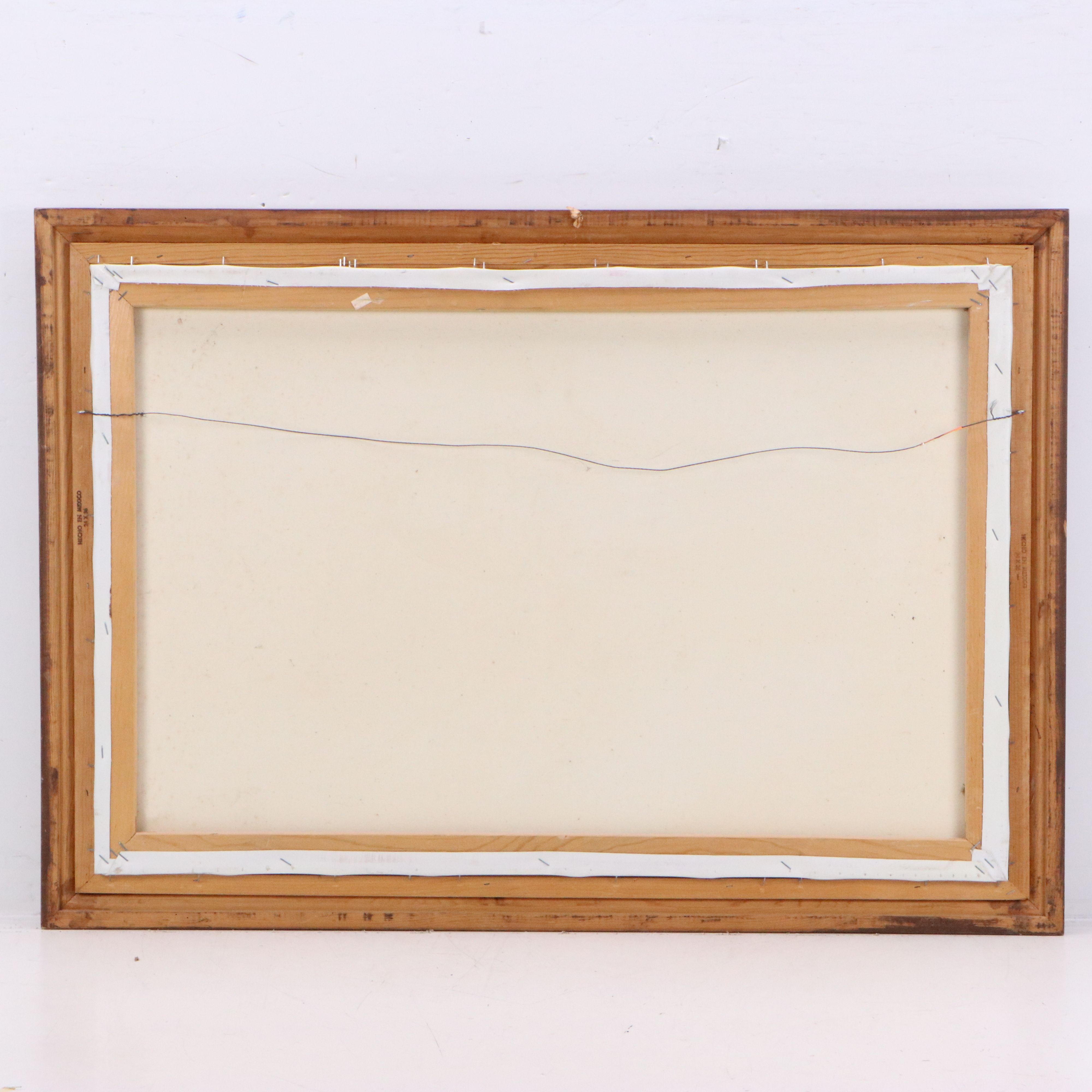 Swan River Landscape Oil Painting, Late 20th Century