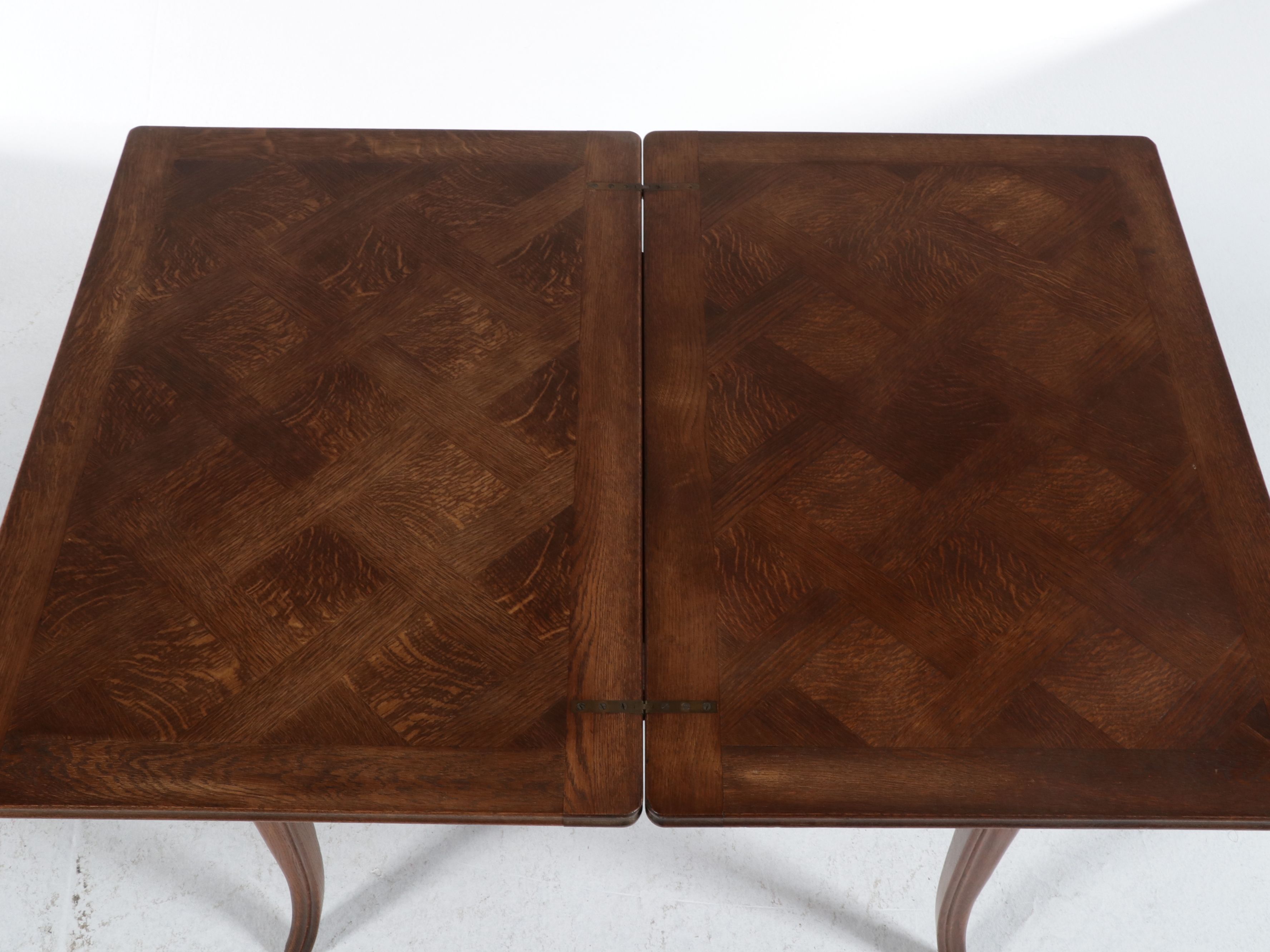 French Provincial Style Parquetry Top Flip-Top Game Table