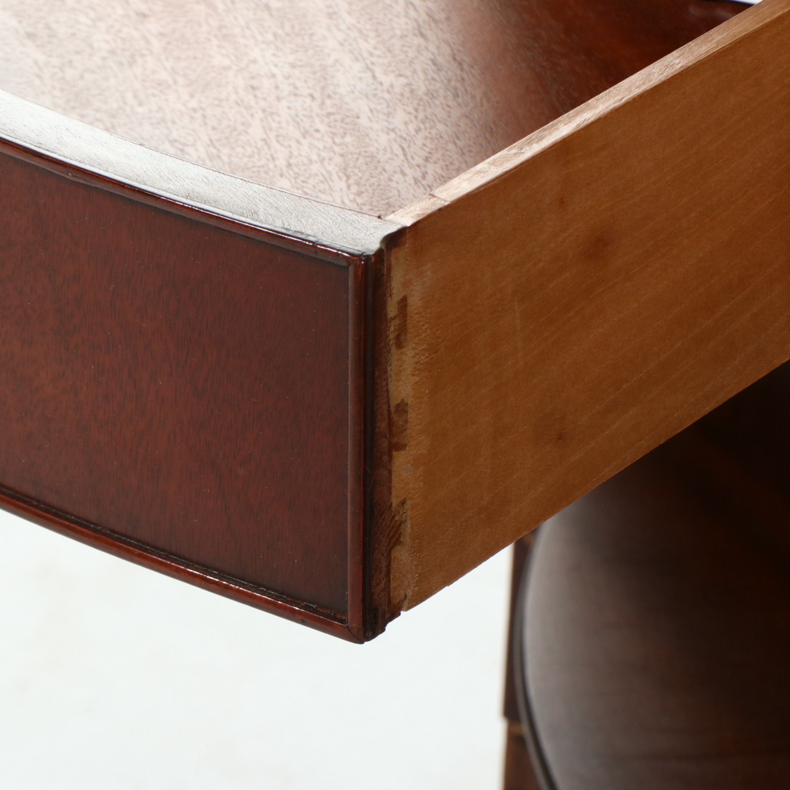 Georgian Style Mahogany Bowfront Corner China Cabinet, Mid to Late 20th Century