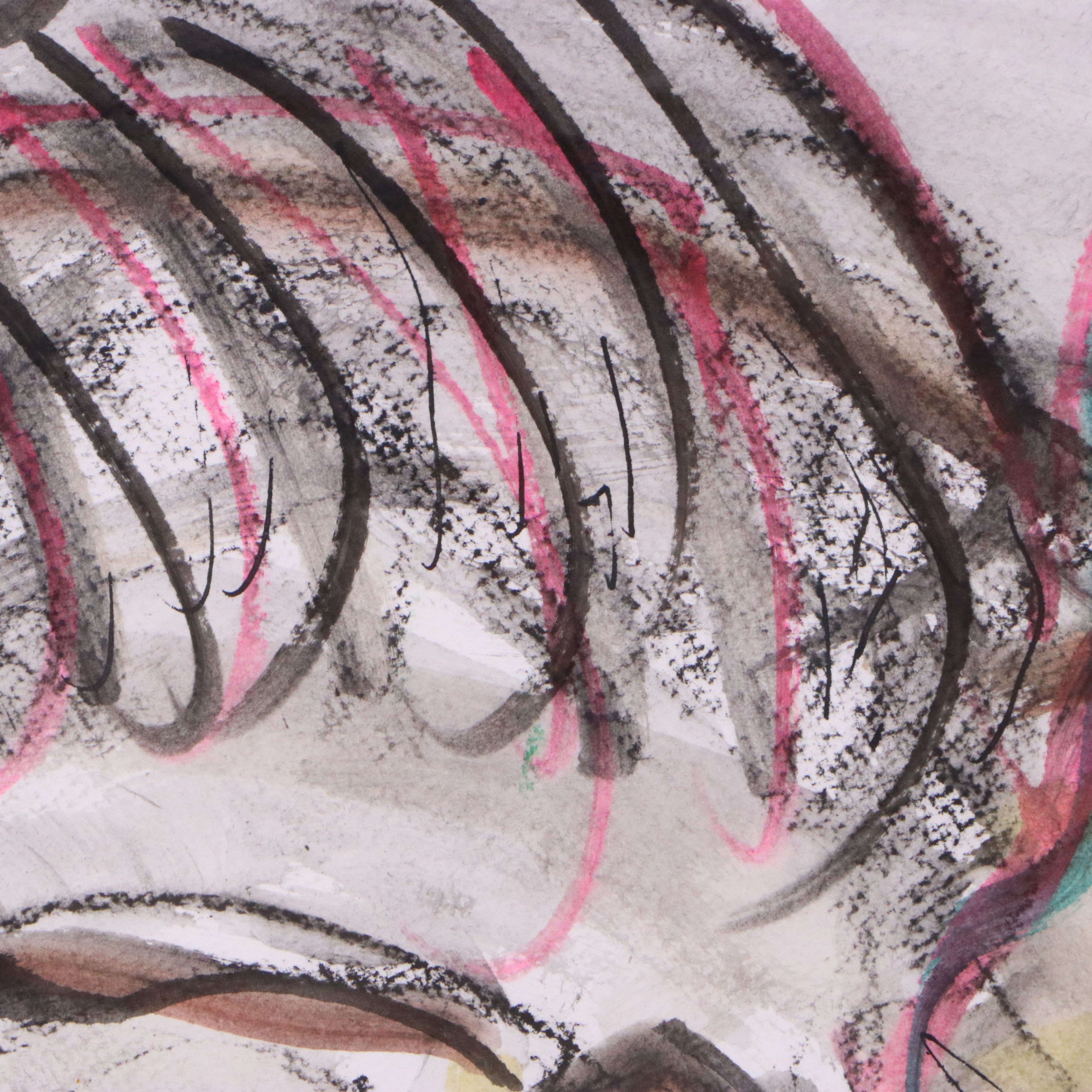 Jim Guest Mixed Media Painting of Couple