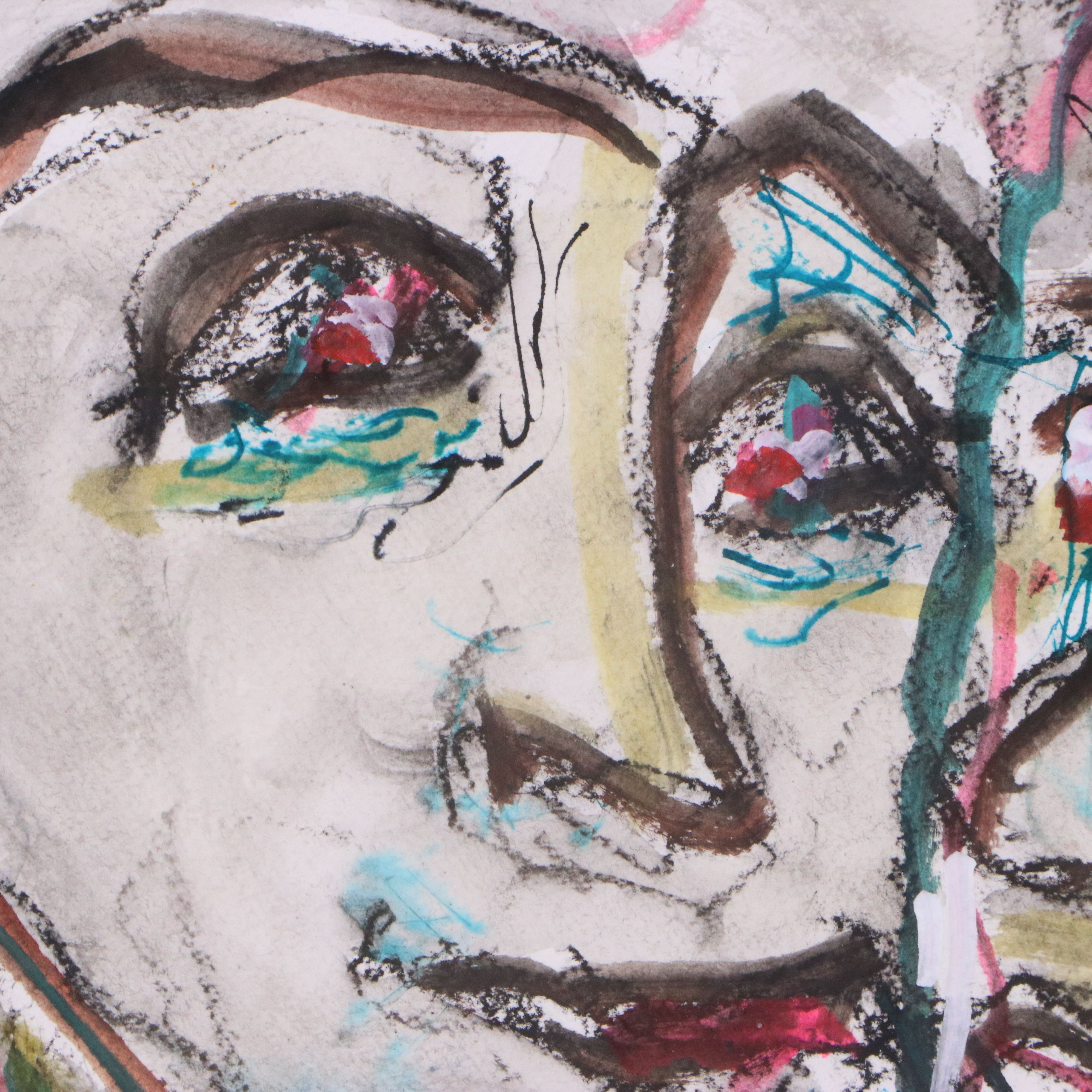 Jim Guest Mixed Media Painting of Couple