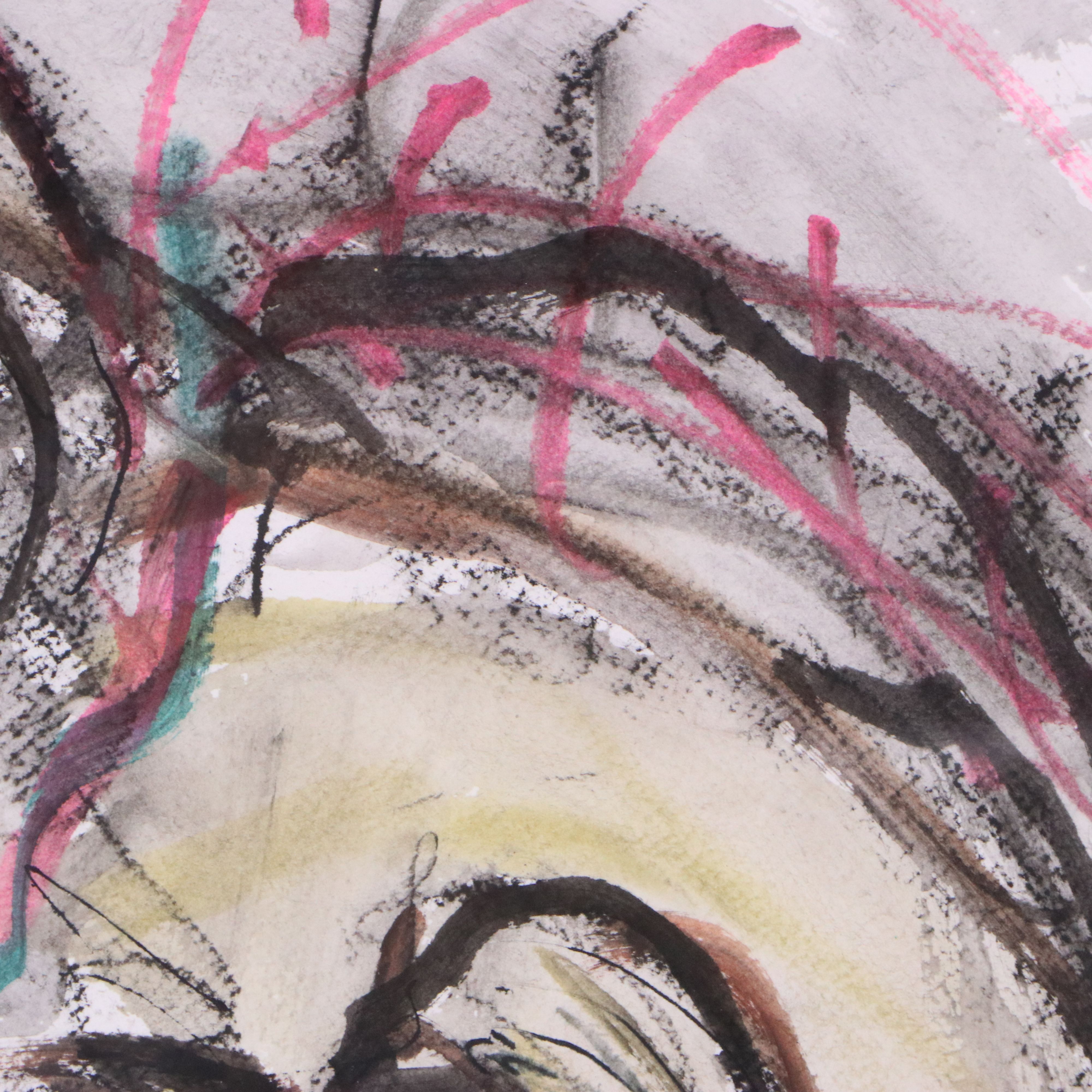 Jim Guest Mixed Media Painting of Couple