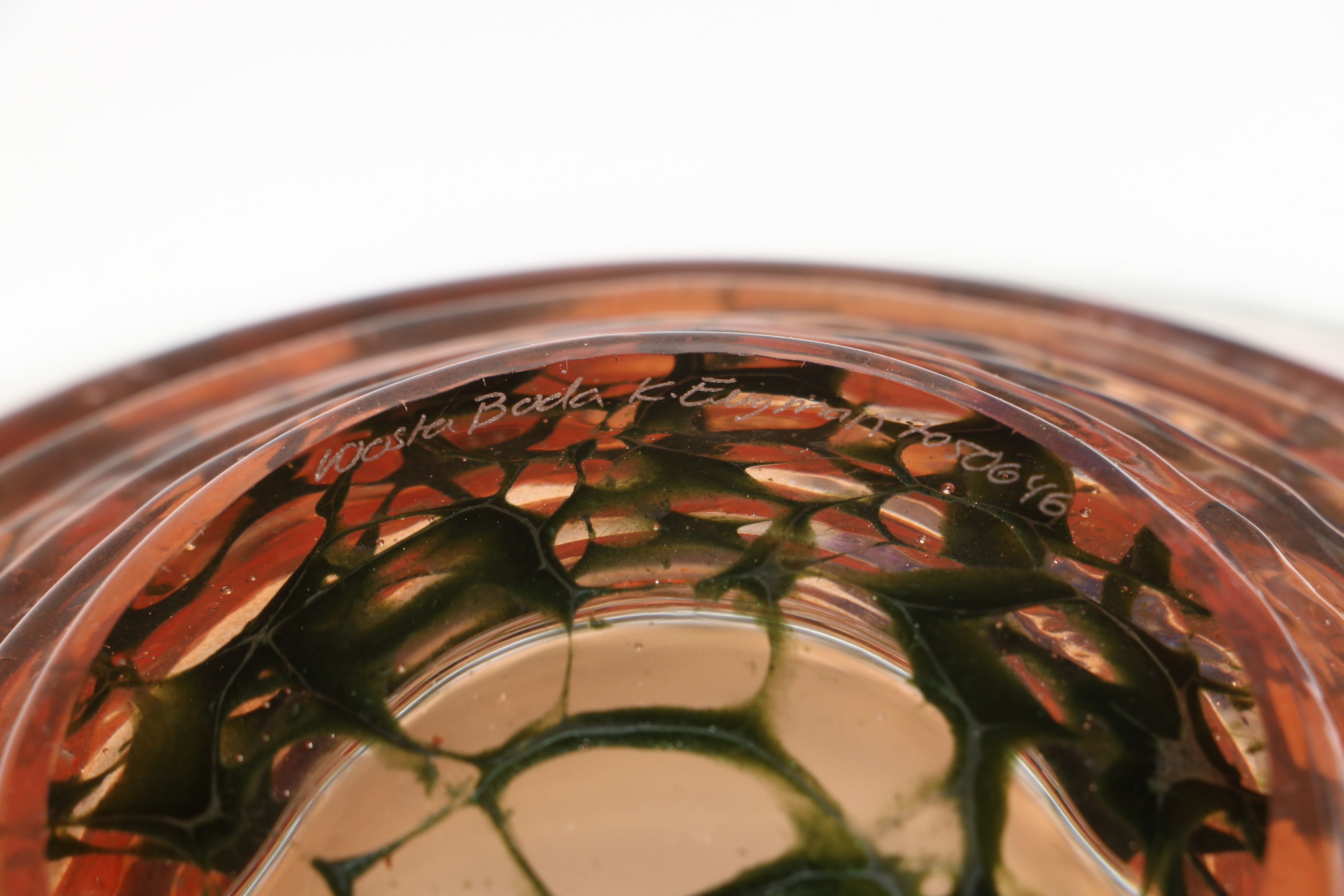 Kjell Engman for Kosta Boda Art Glass Bowl with Other Plate and Paperweight