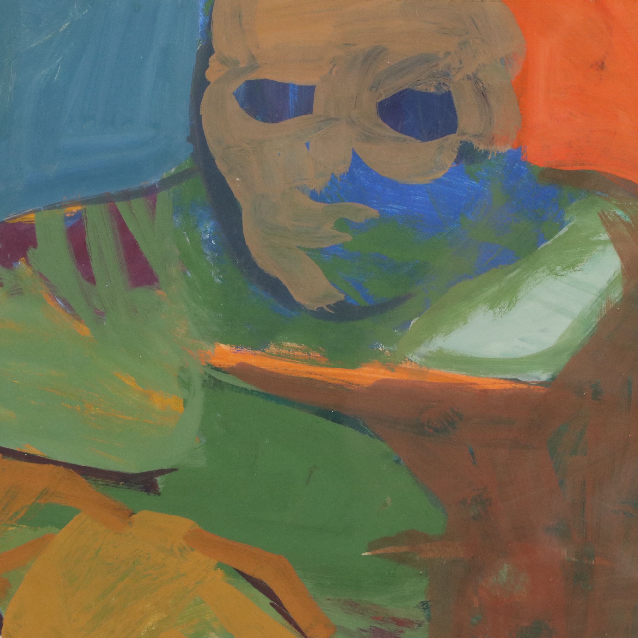 Schroeder Acrylic Painting of Abstracted Figure, 1959