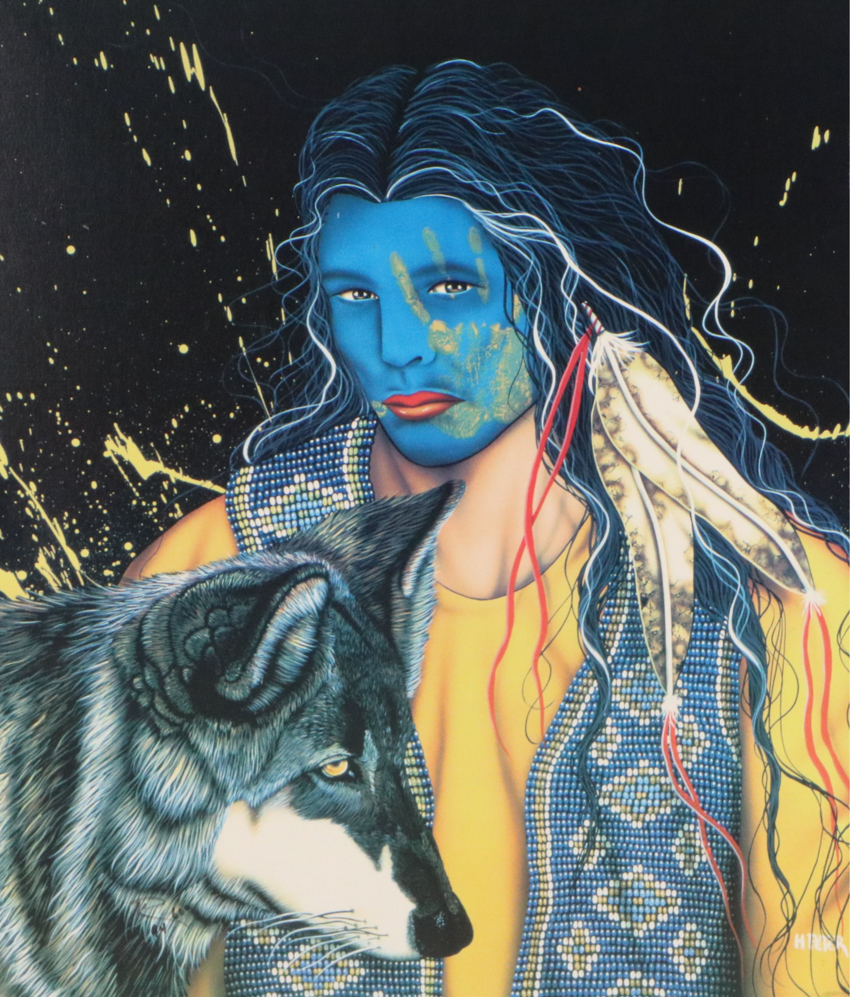 Henri Peter Offset Lithograph "Apache Warrior," 21st Century