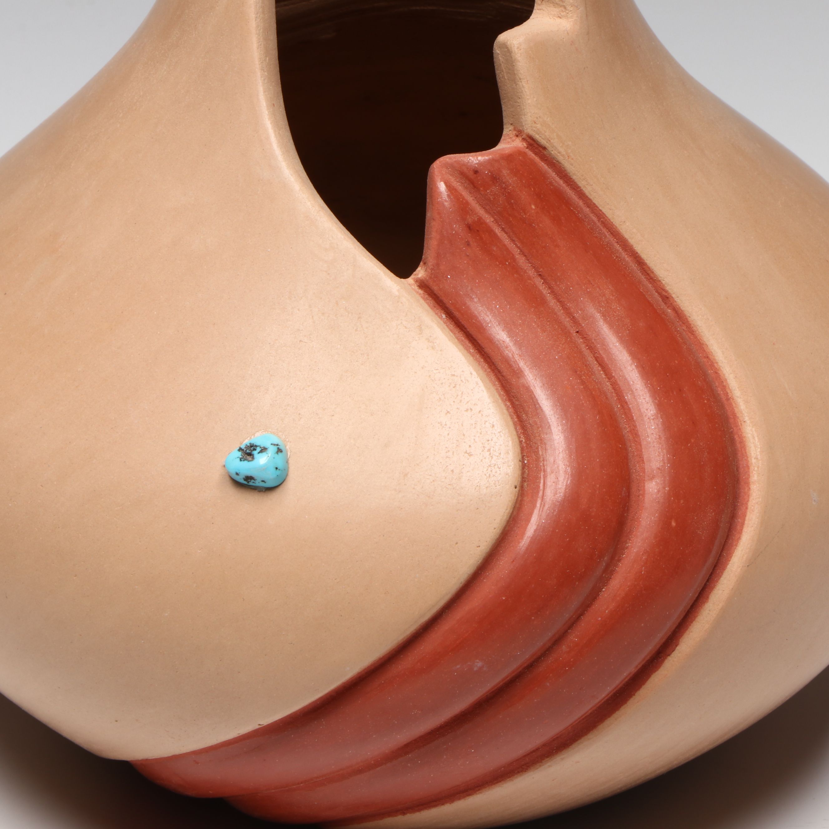 Marcella Yepa Jemez Pueblo Pottery Kiva Step Vase