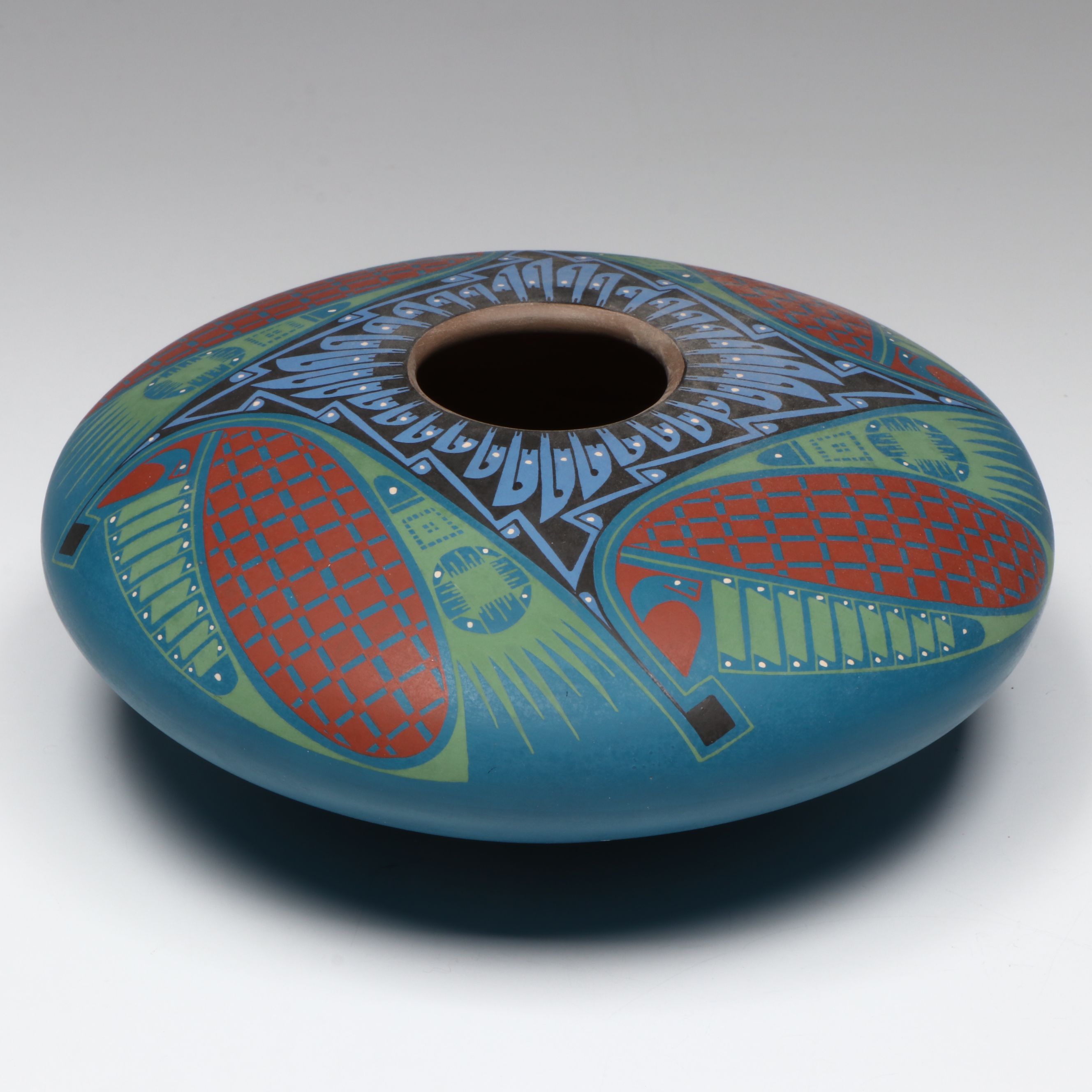 Oscar Quezada Mata Ortiza Polychrome Pottery Seed Pot