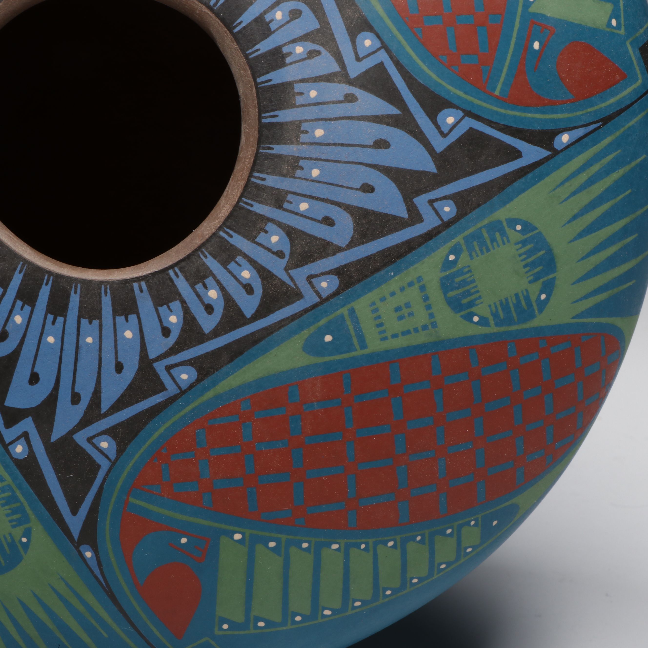 Oscar Quezada Mata Ortiza Polychrome Pottery Seed Pot