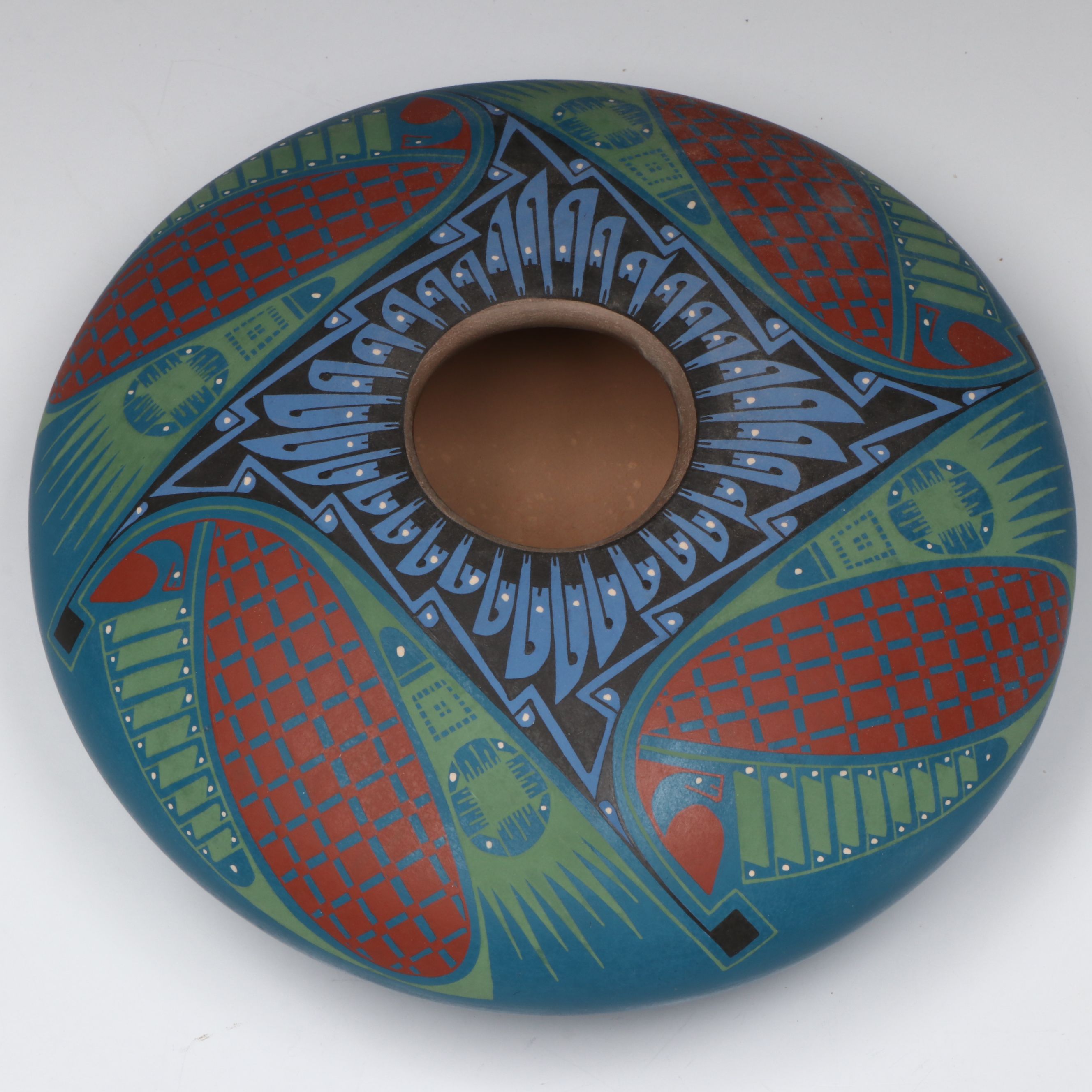 Oscar Quezada Mata Ortiza Polychrome Pottery Seed Pot