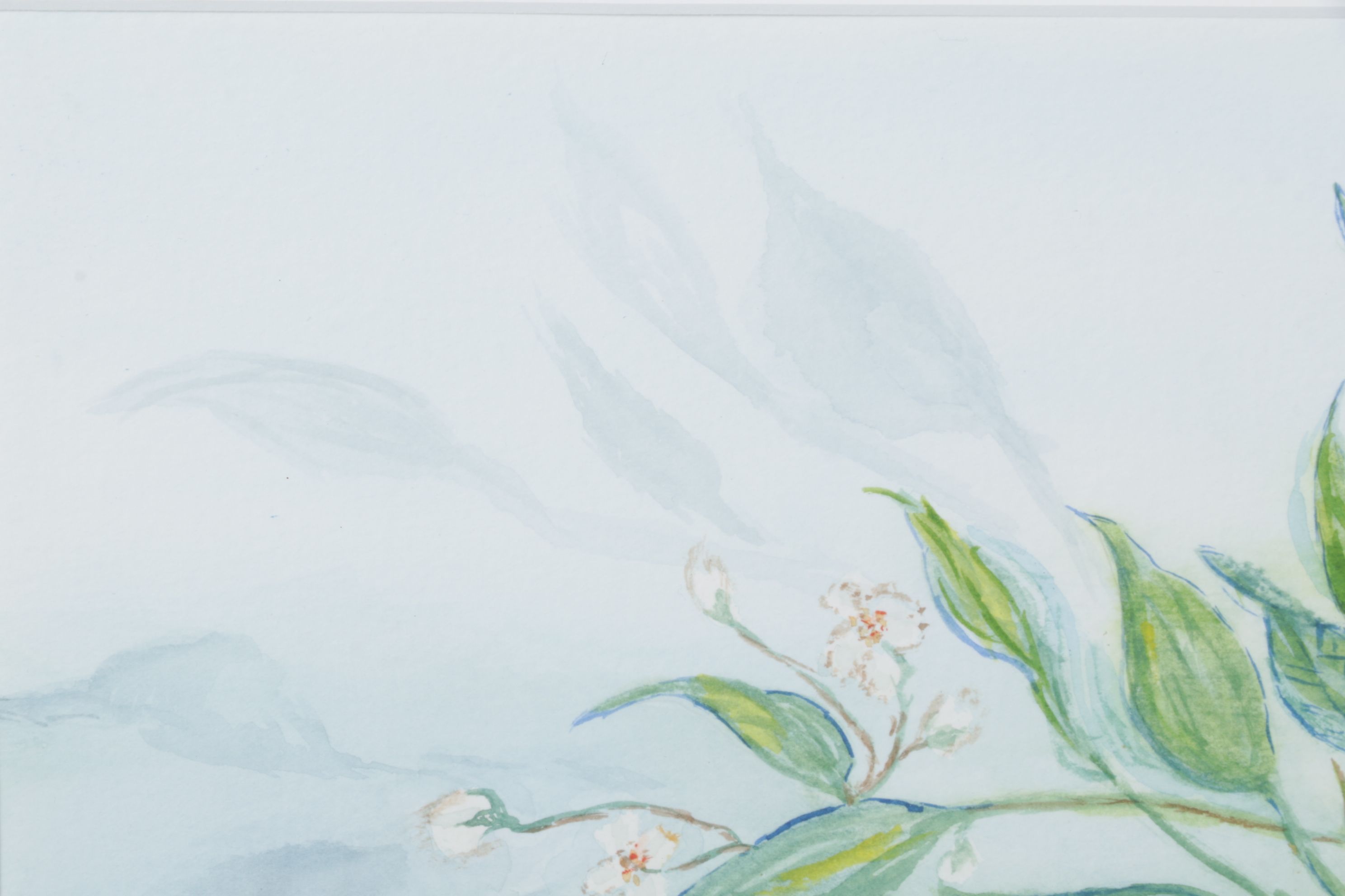 Lorraine L. Reeves Floral Watercolor Still Life Painting of Potted Plant, 1996