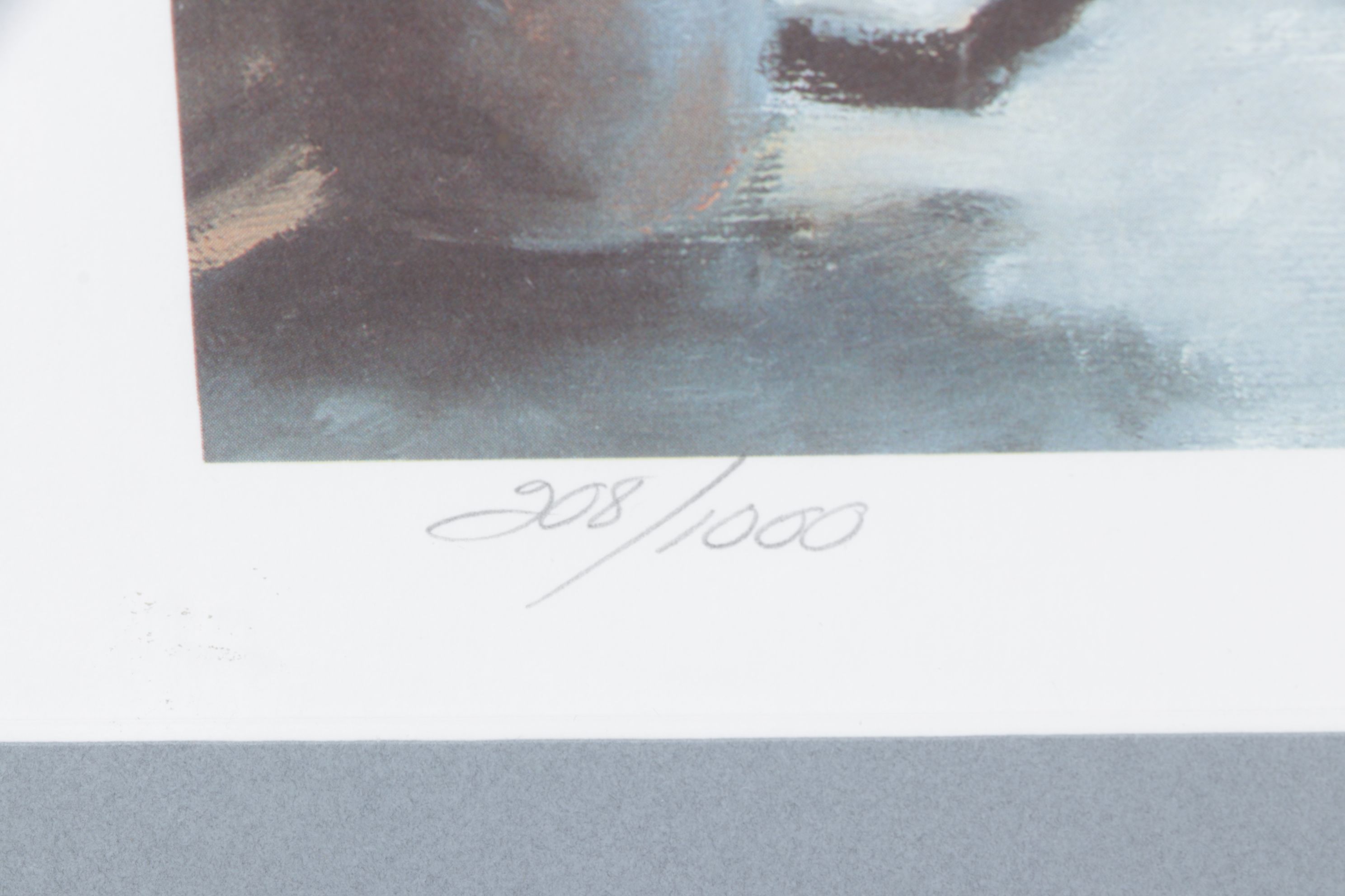 K. W. Thomas Offset Lithograph Scene of Winter Stroll in Roscoe Village, OH