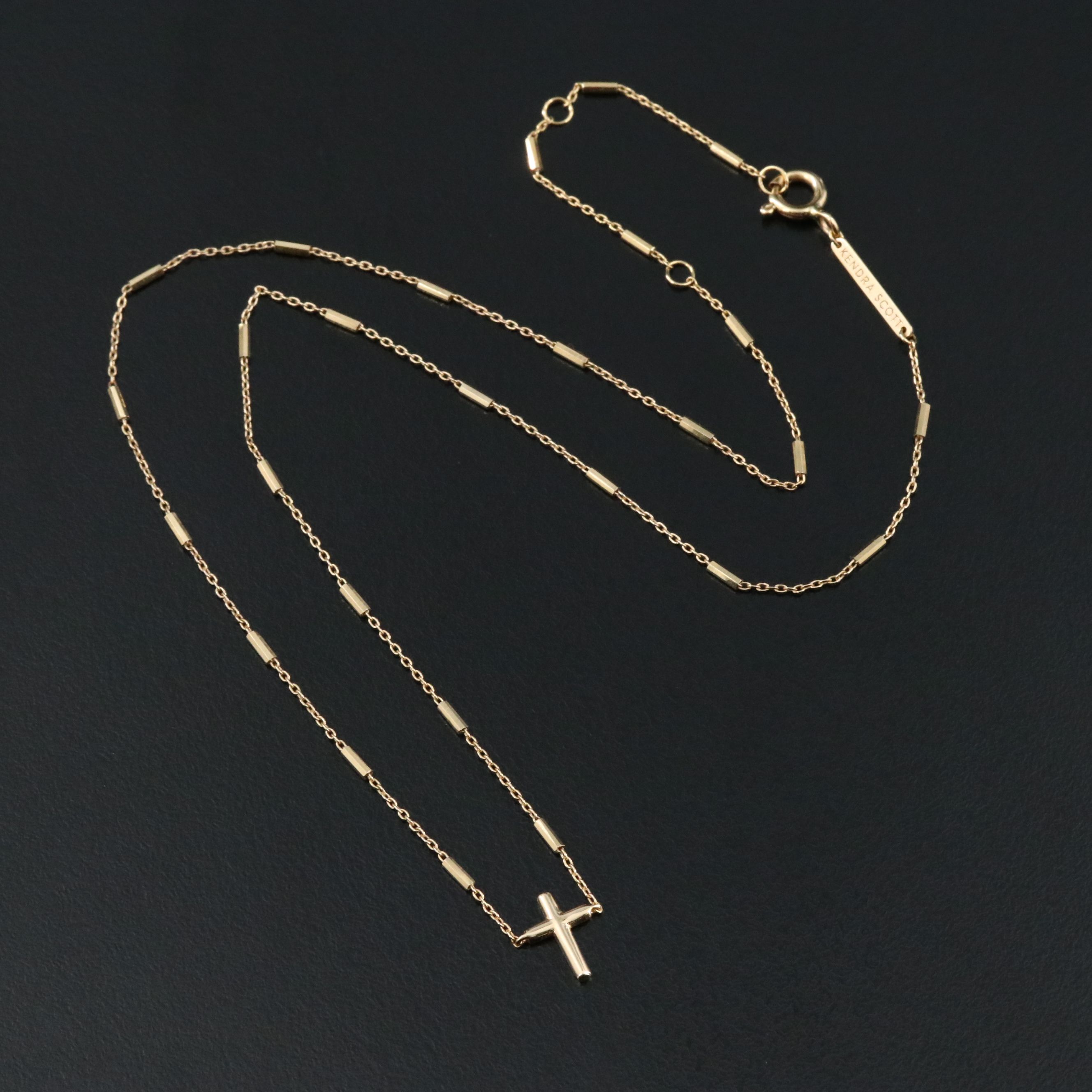 Kendra Scott 14K Side Cross Station Necklace