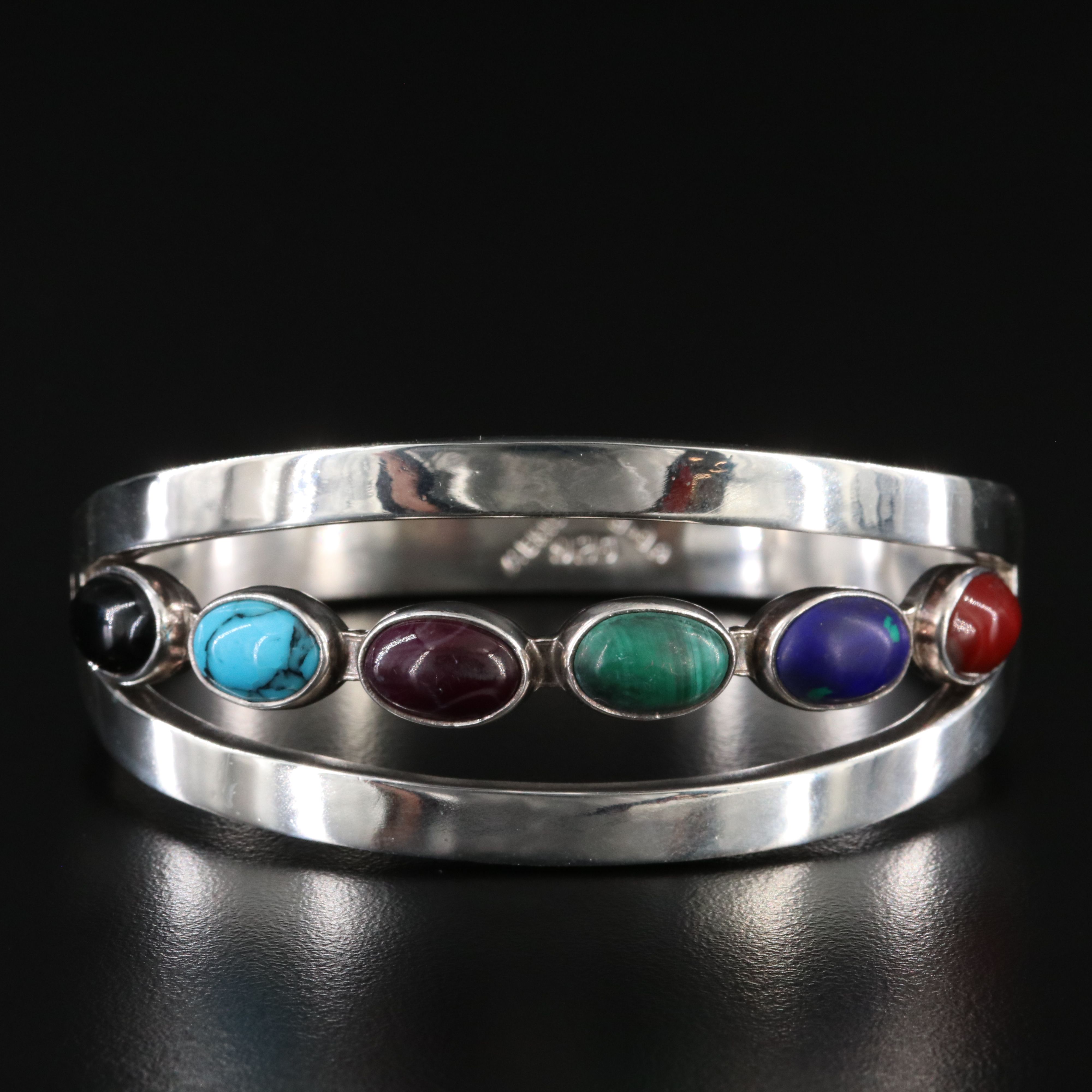 Mexican Sterling Faux Gemstone Bracelet